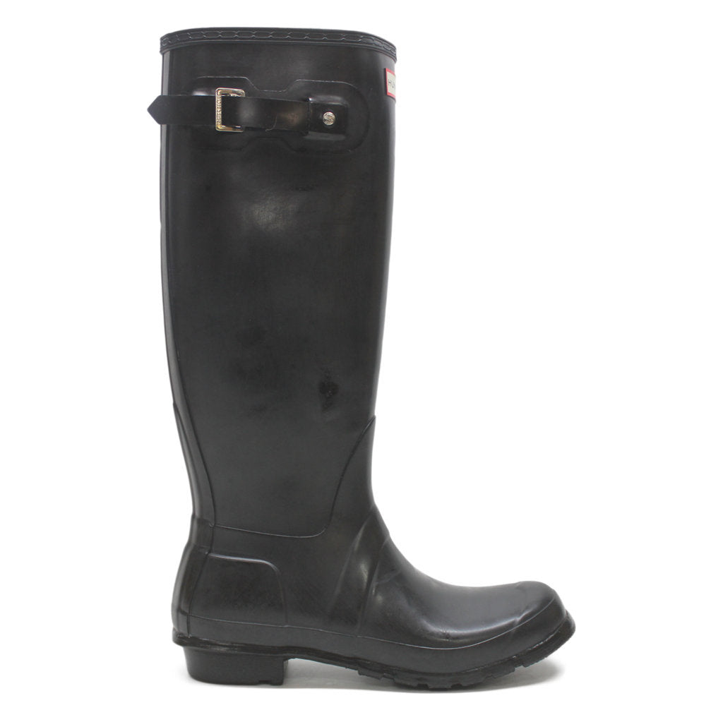 Hunter shiny hot sale black boots