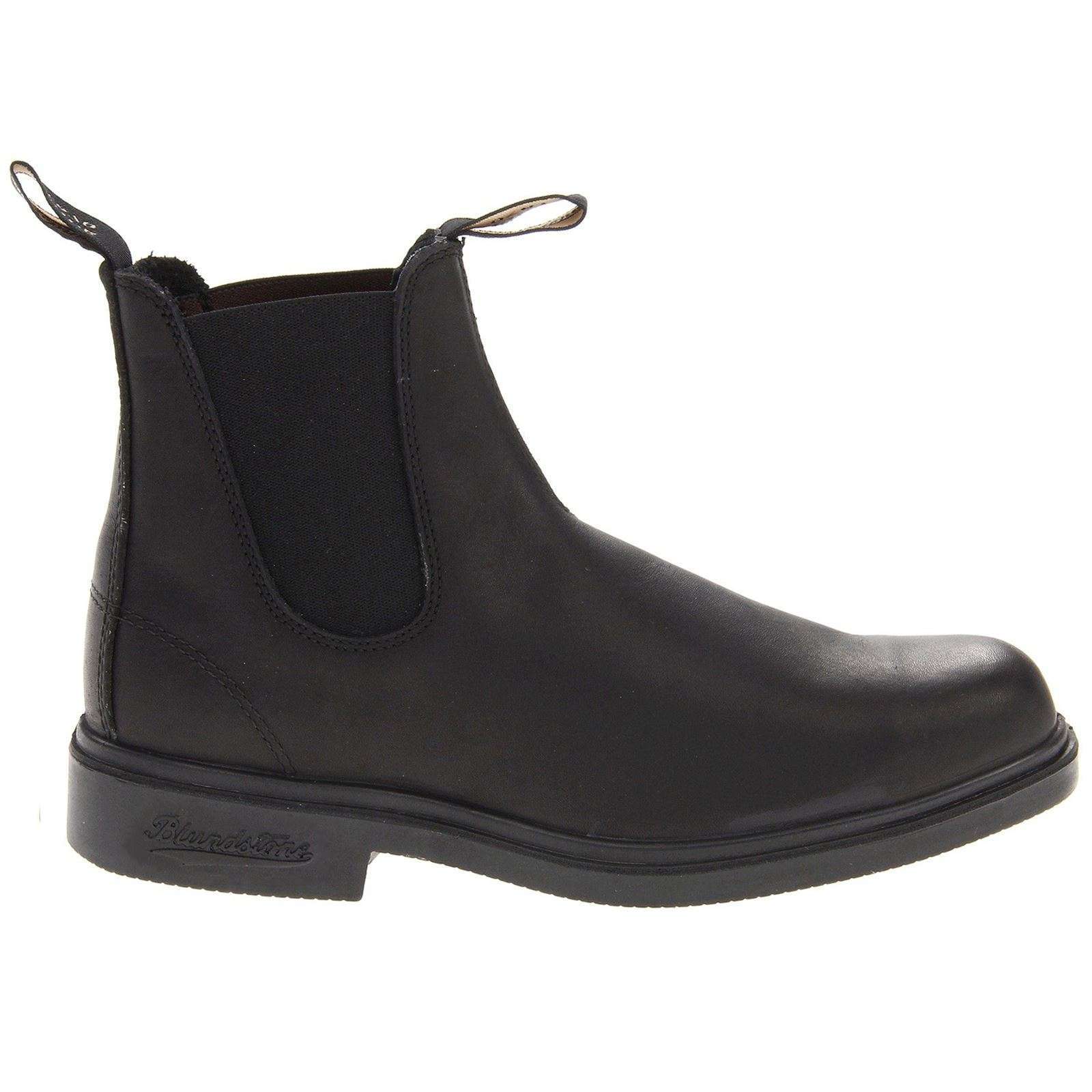 063 Water Resistant Leather Unisex Chelsea Boots Black UK 7.5 Medium