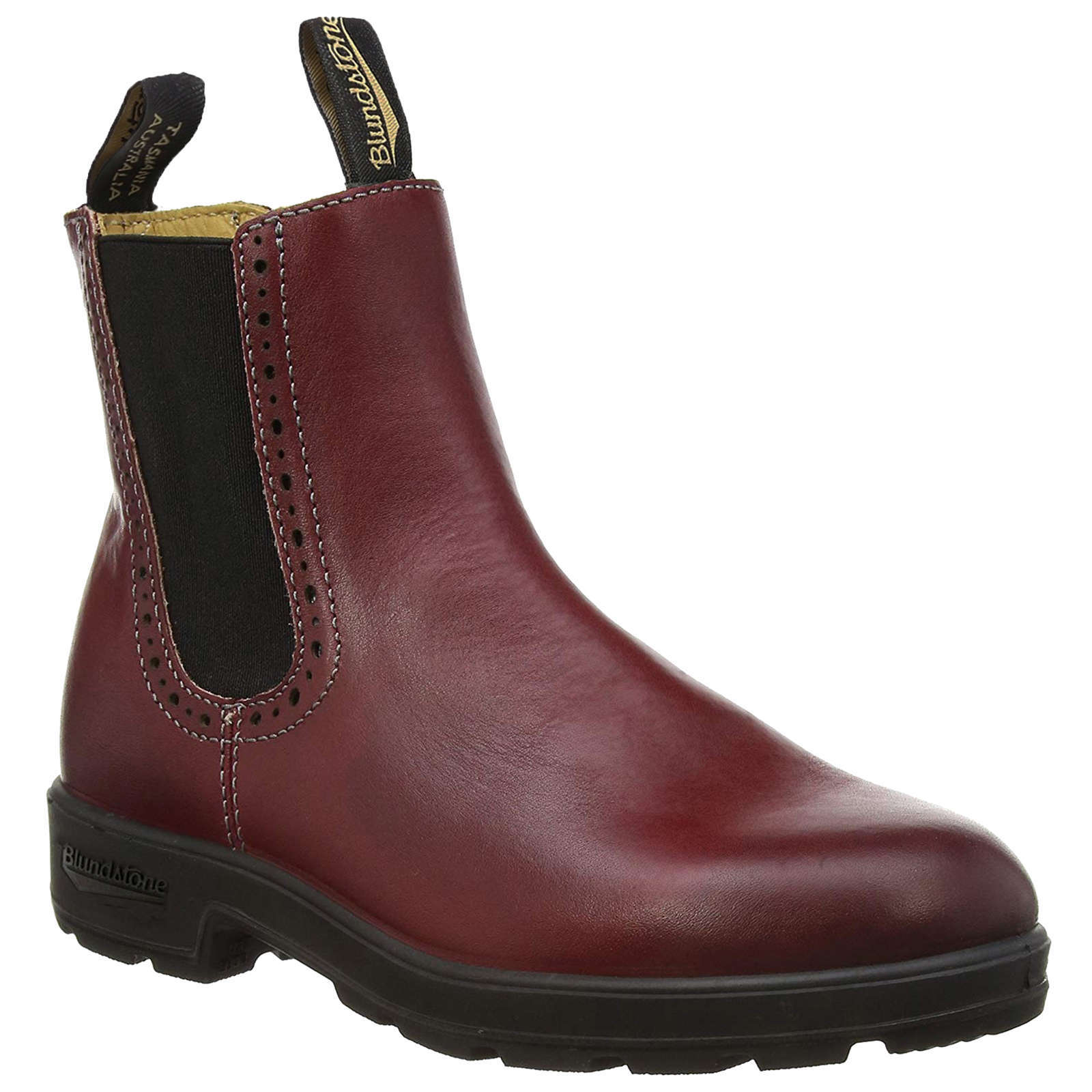 1443 Water Resistant Leather Unisex Chelsea Boots Burgundy Rub UK 4 Medium