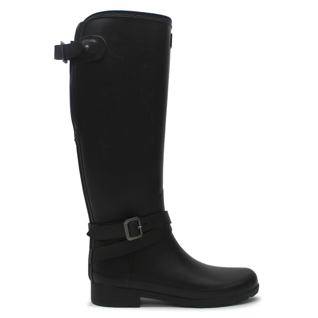  Hunter Footwear Women's Original Tall Back Adjustable Gloss  Rain Boots, Black, 5