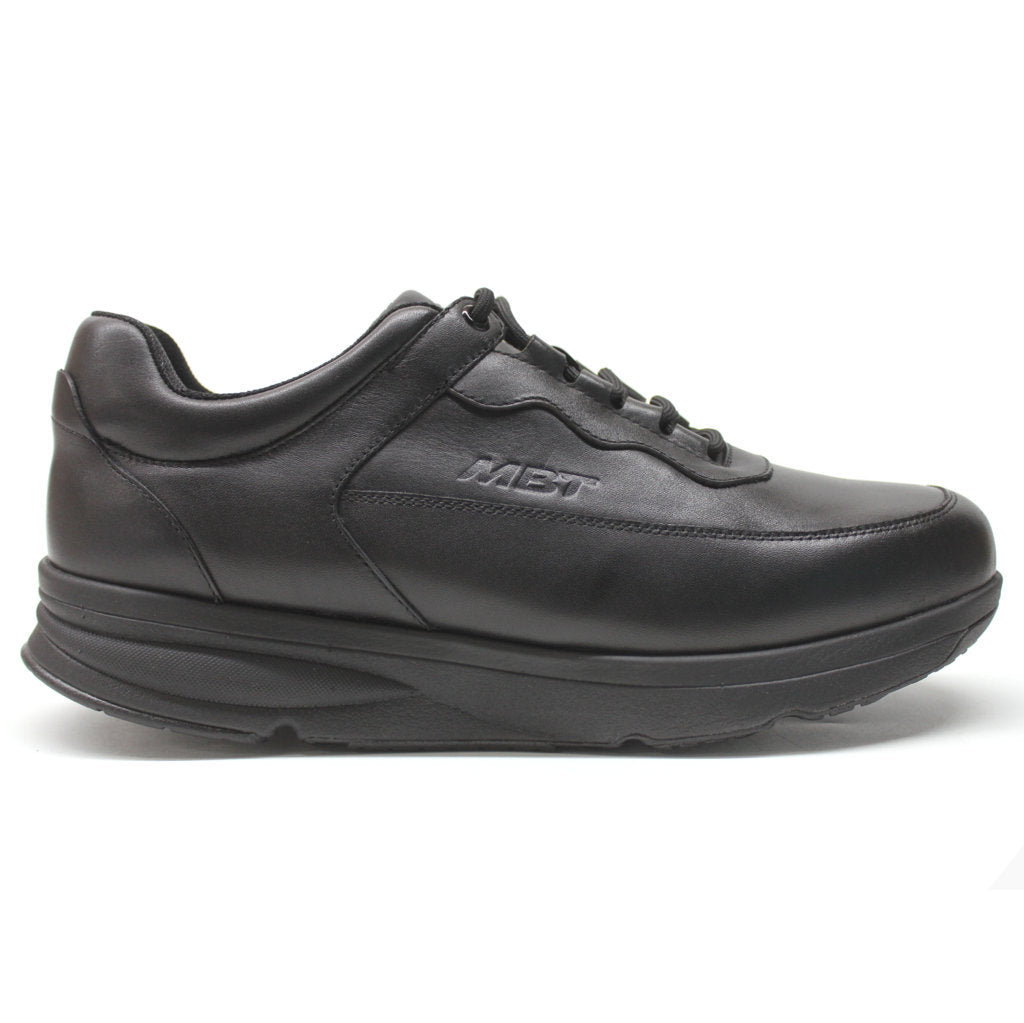 Mens black outlet leather running shoes