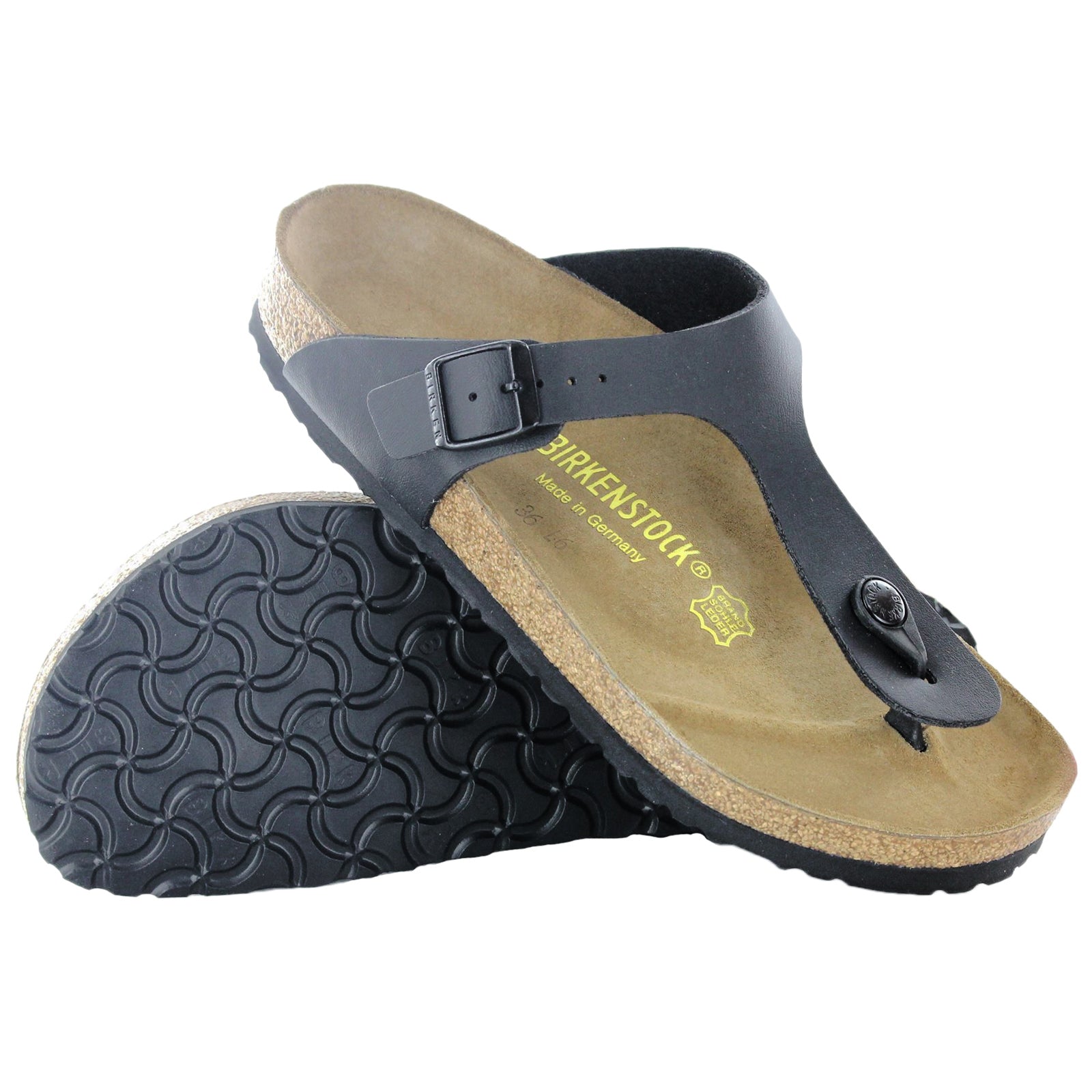 Birkenstock Gizeh BS 043691 Unisex Sandals Black Black - 39#color_black black