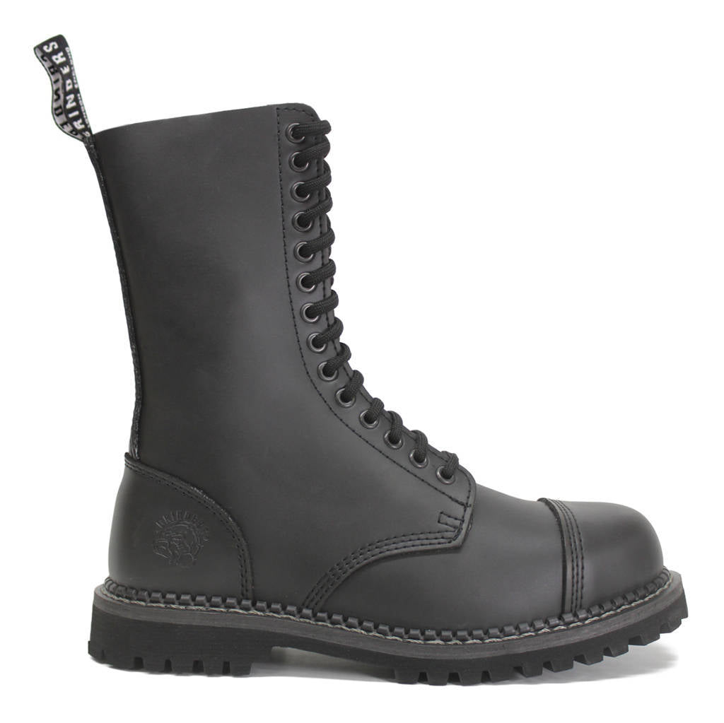 Grinders Unisex Herald Leather Black Boots - UK 5
