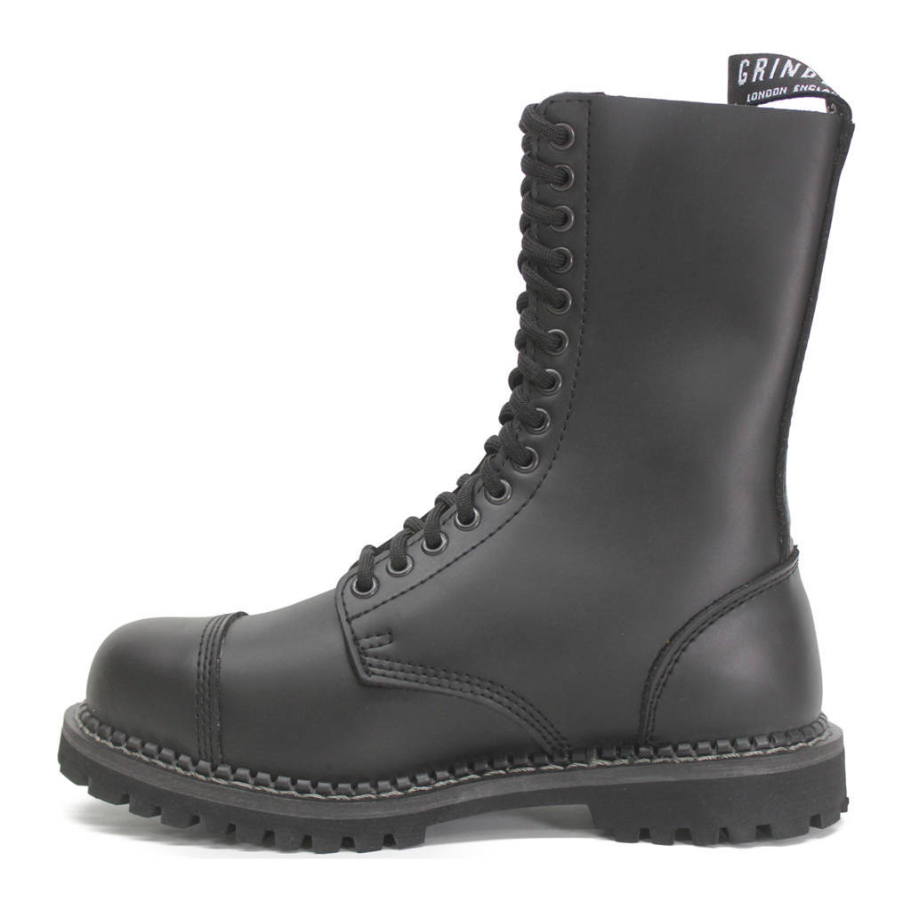 Grinders Unisex Herald Leather Black Boots - UK 5