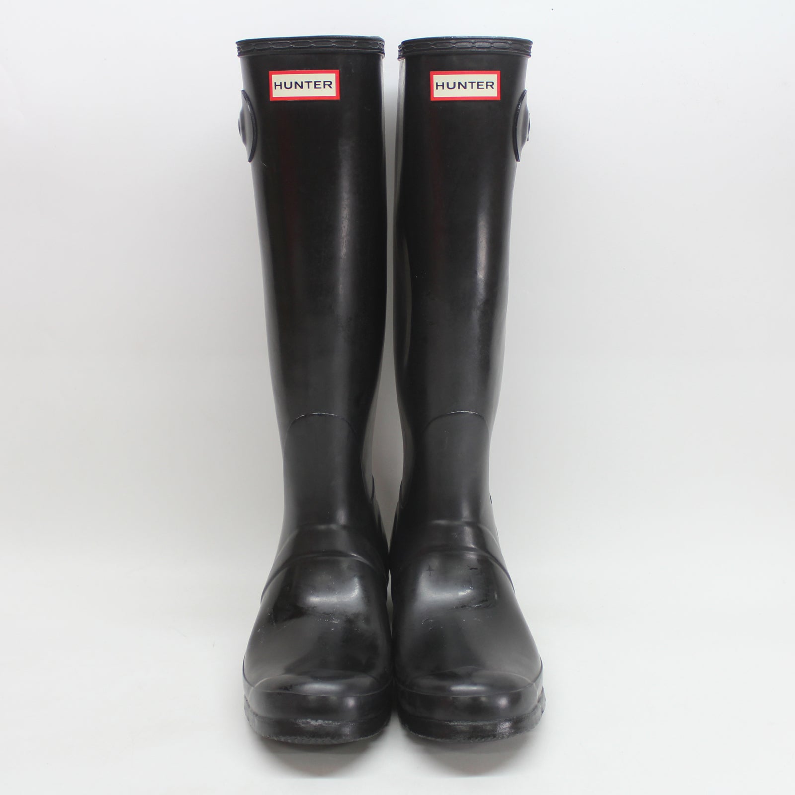 Hunter Original Tall Gloss Black Wellies Womens Rainboots - UK 8