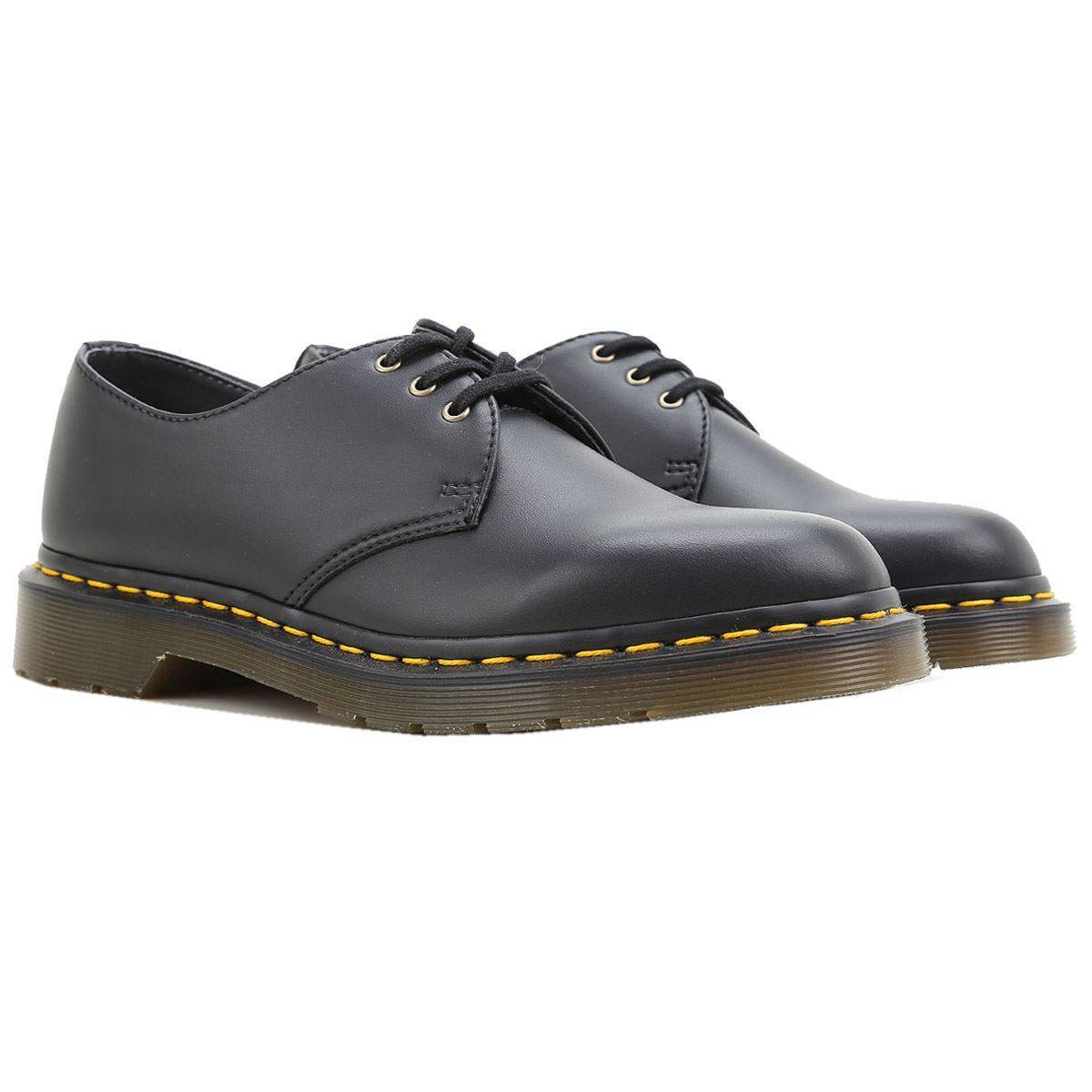 Dr. Martens Felix Rub Off Vegan 1461 3 Eyelet Black Unisex Shoes - UK 6