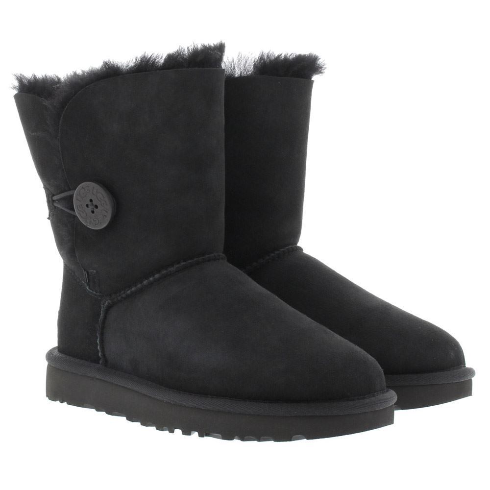 Ugg Bailey Button II Black Womens Boots - UK 7