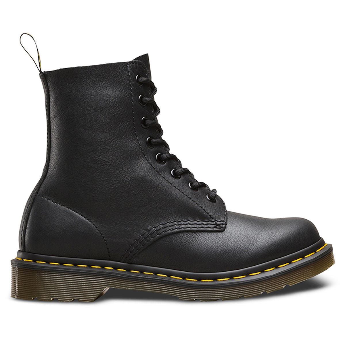 Dr. Martens Pascal 8 Eyelet Virginia 13512006 Leather Womens Boots - Black - 6 UK - 39 EU - 8 US#color_black