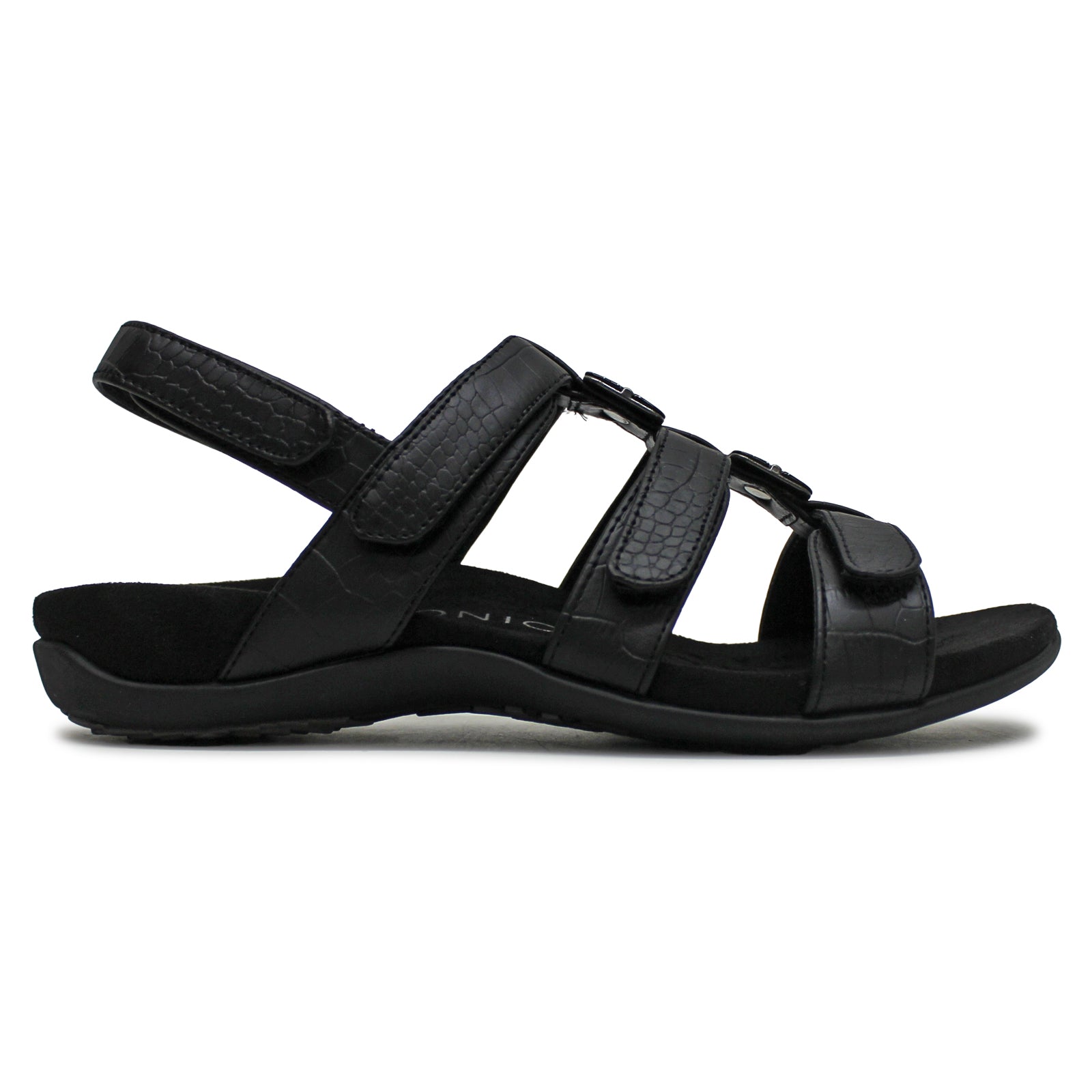 Vionic 44 Amber 44AMBER-BLK Womens Sandals - Black - 6#color_black