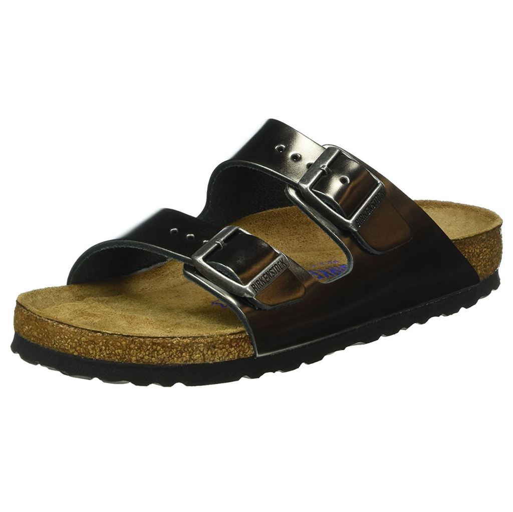 Birkenstock Arizona Metallic Anthracite Womens Sandals#color_metallic anthracite