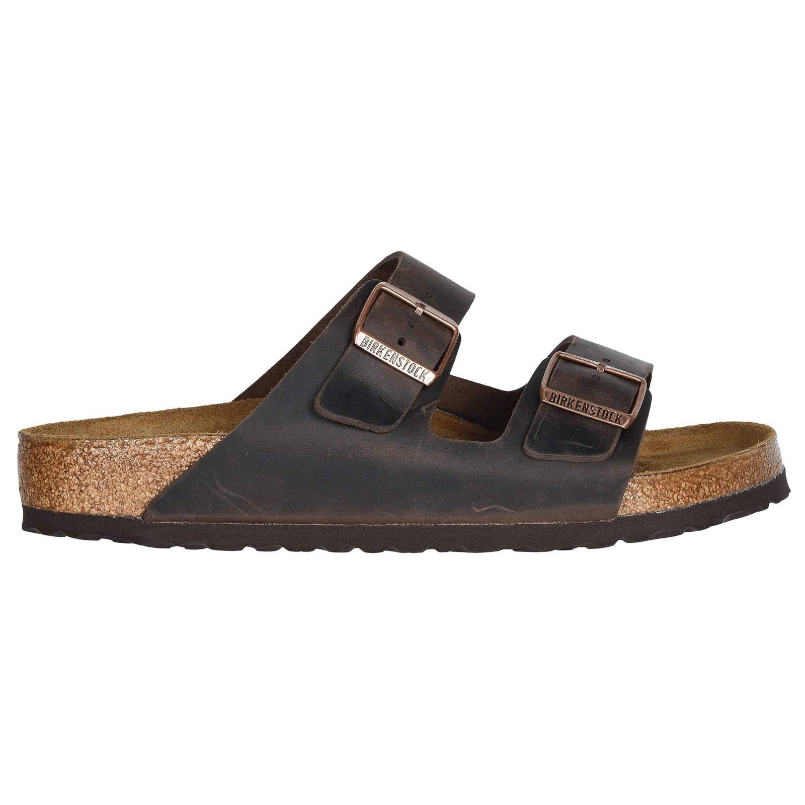 Birkenstock Arizona Habana Womens Leather Two Strap Regular Fit Slide Sandals - UK 5.5