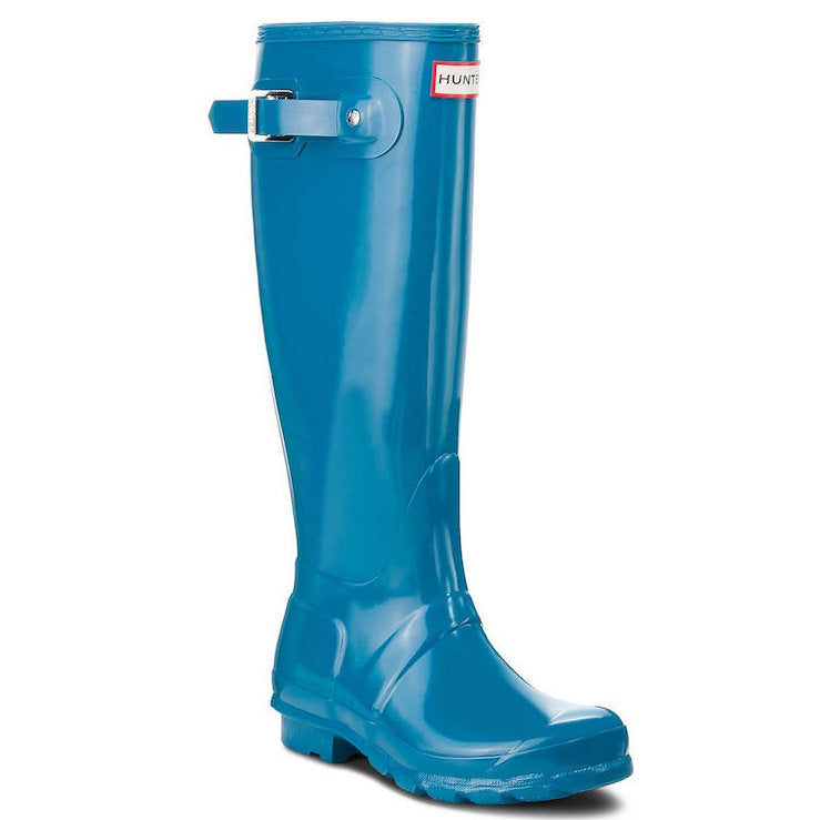 Hunter Original Tall Gloss Rubber Womens Boots#color_Ocean Blue