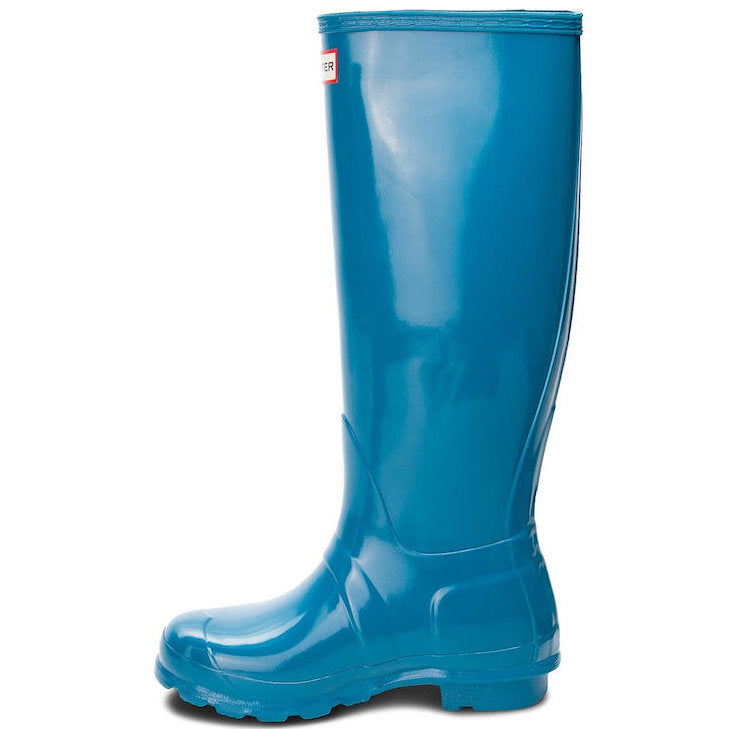 Hunter Original Tall Gloss Rubber Womens Boots#color_Ocean Blue