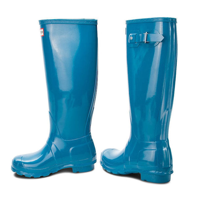 Hunter Original Tall Gloss Rubber Womens Boots#color_Ocean Blue