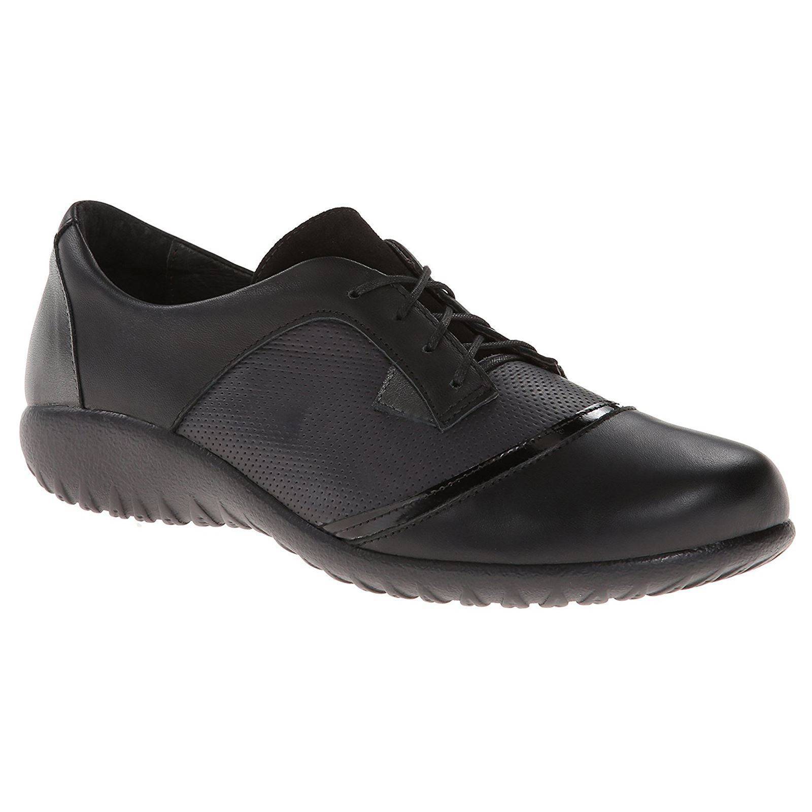 Naot Harore Noe Grey Black Womens Leather Lace-up Oxford Comfort Flats Shoes - UK 4