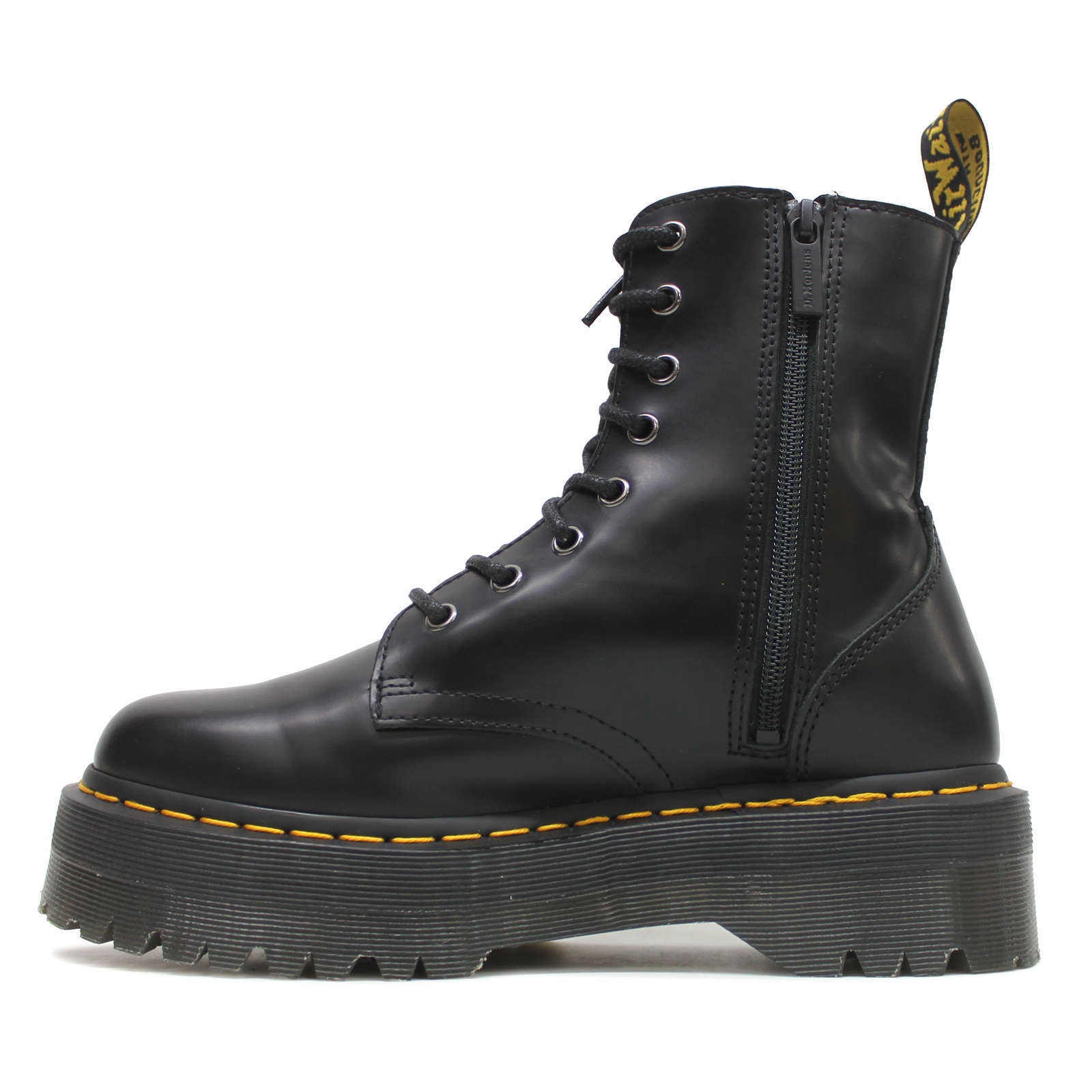 Dr. Martens Jadon Black Unisex Smooth Leather Mid-calf 8-eye Boots - UK 7