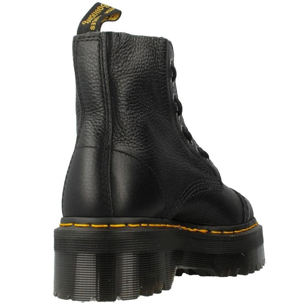 Dr. Martens Sinclair Black Womens Nappa Leather Platform Combat Boots - UK 3