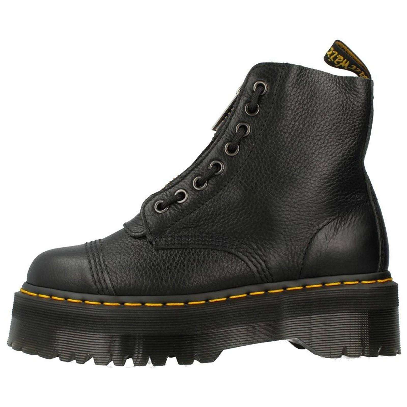 Dr. Martens Sinclair Black Womens Nappa Leather Platform Combat Boots - UK 6.5