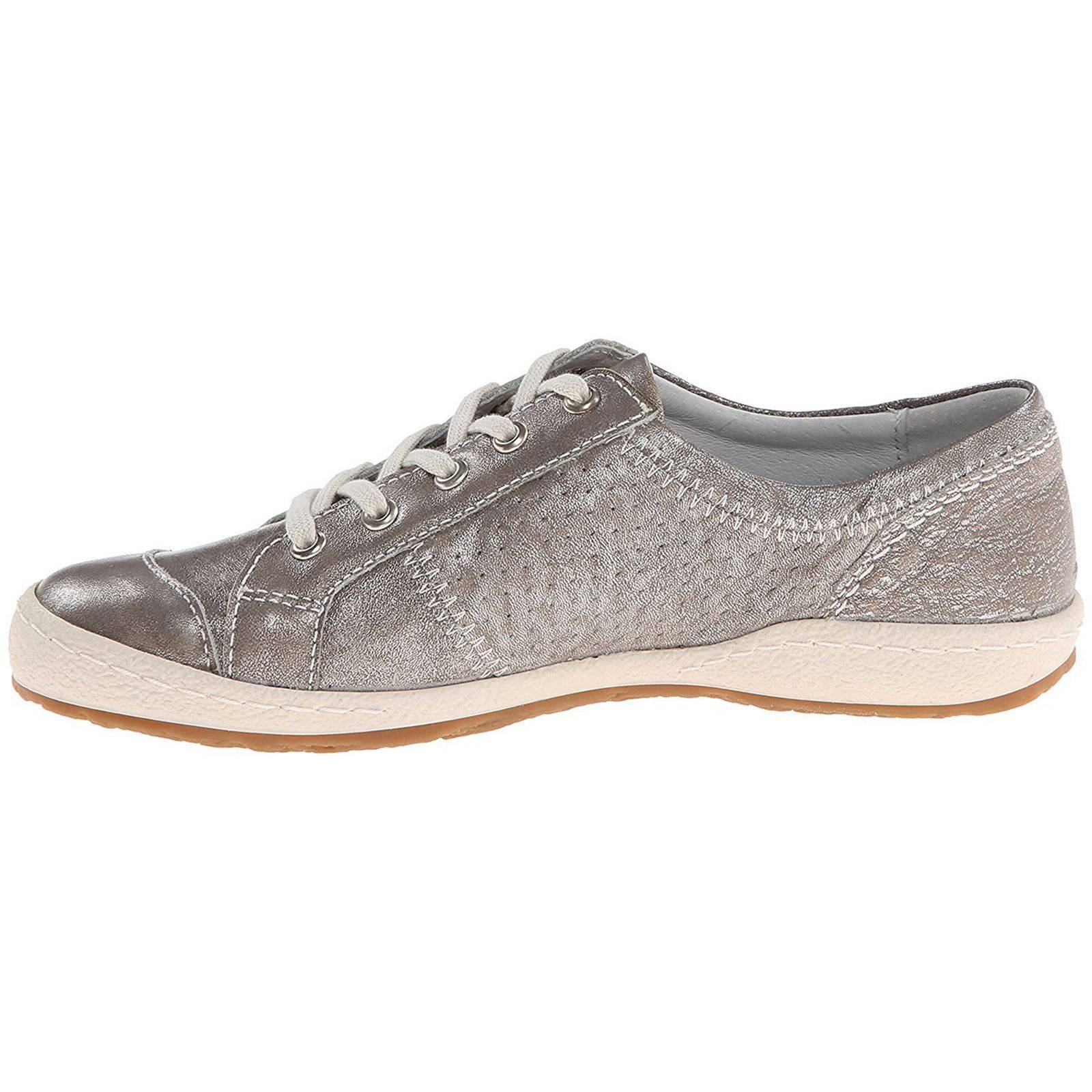 Josef Seibel Caspian Platinum Womens Leather Low-top Casual Fashion Trainers - UK 4