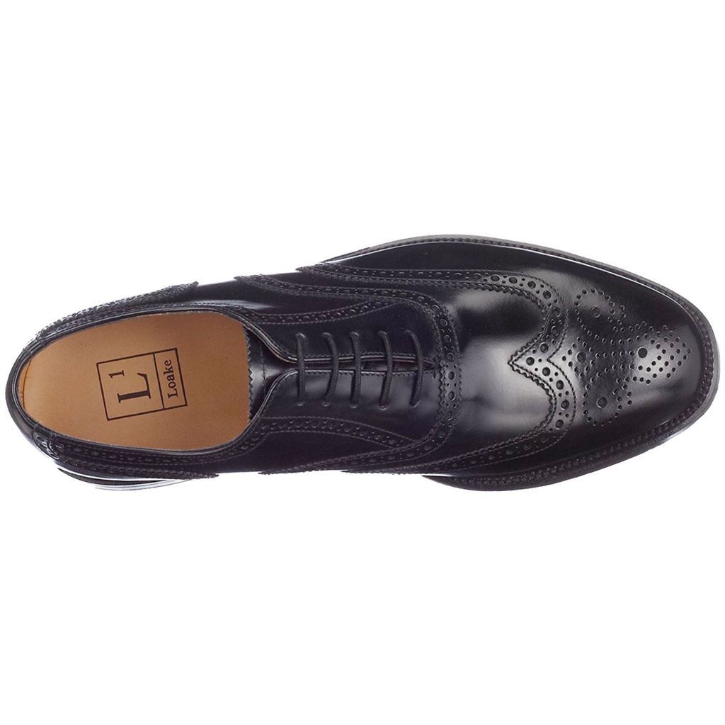 Loake 202 Black Mens Leather Lace-up Brogues Wingtip Oxford Shoes - UK 8.5