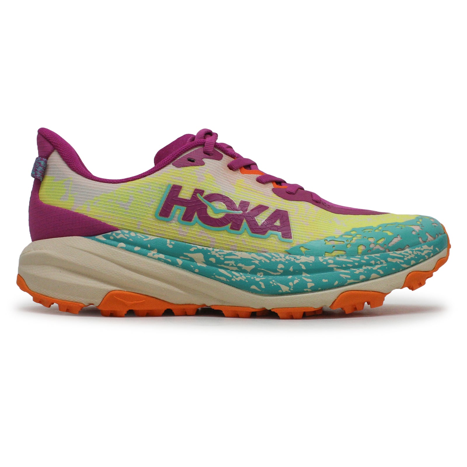 Hoka Speedgoat 6 Textile Kids Trainers#color_fuchsia electric aqua