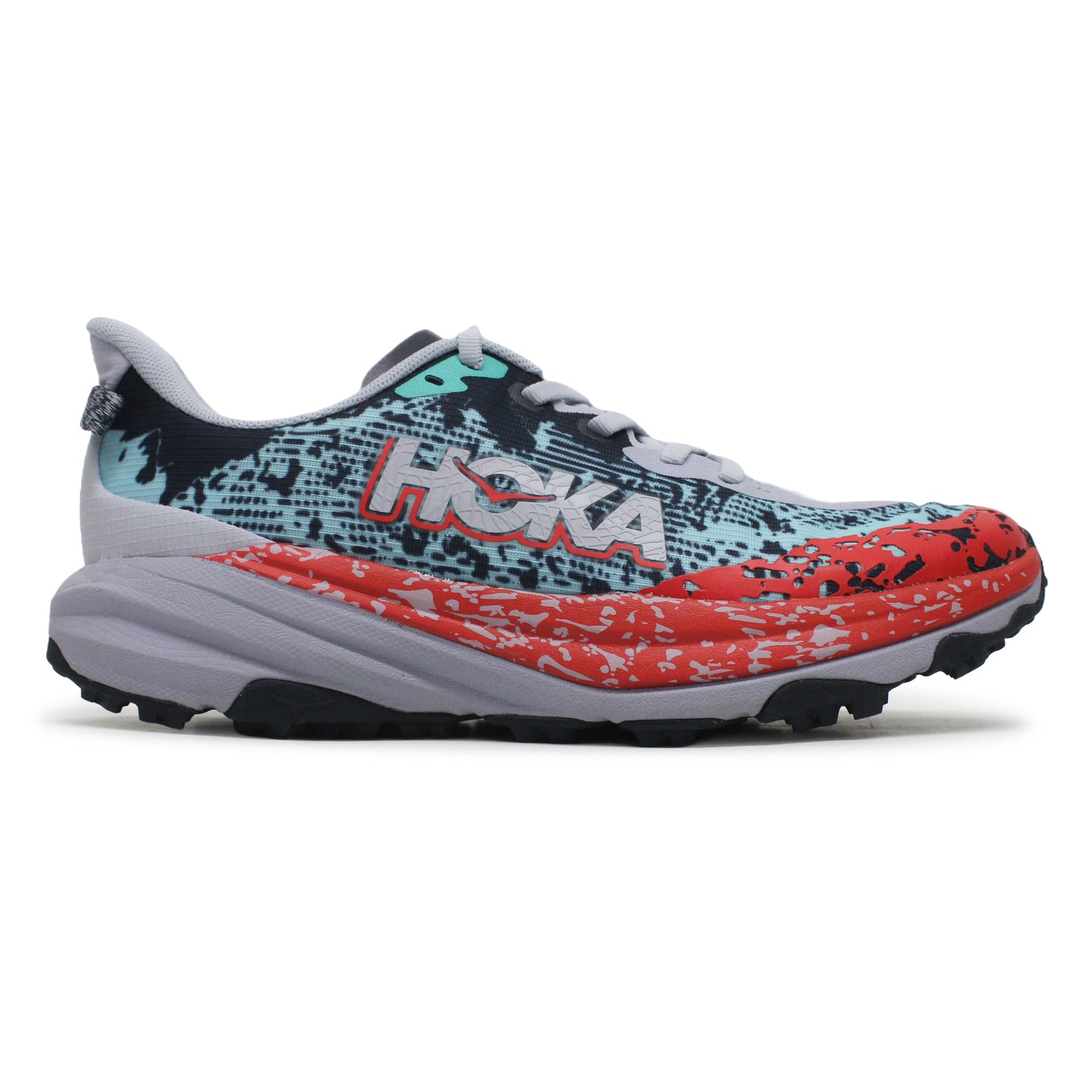 Hoka Speedgoat 6 Textile Kids Trainers#color_gull stormy skies