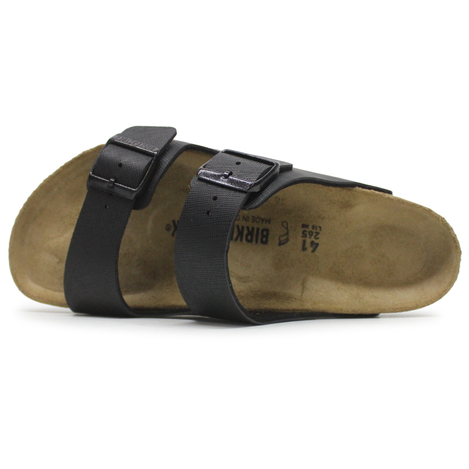 Birkenstock Arizona BS Saffiano Birko-Flor Unisex Sandals#color_black