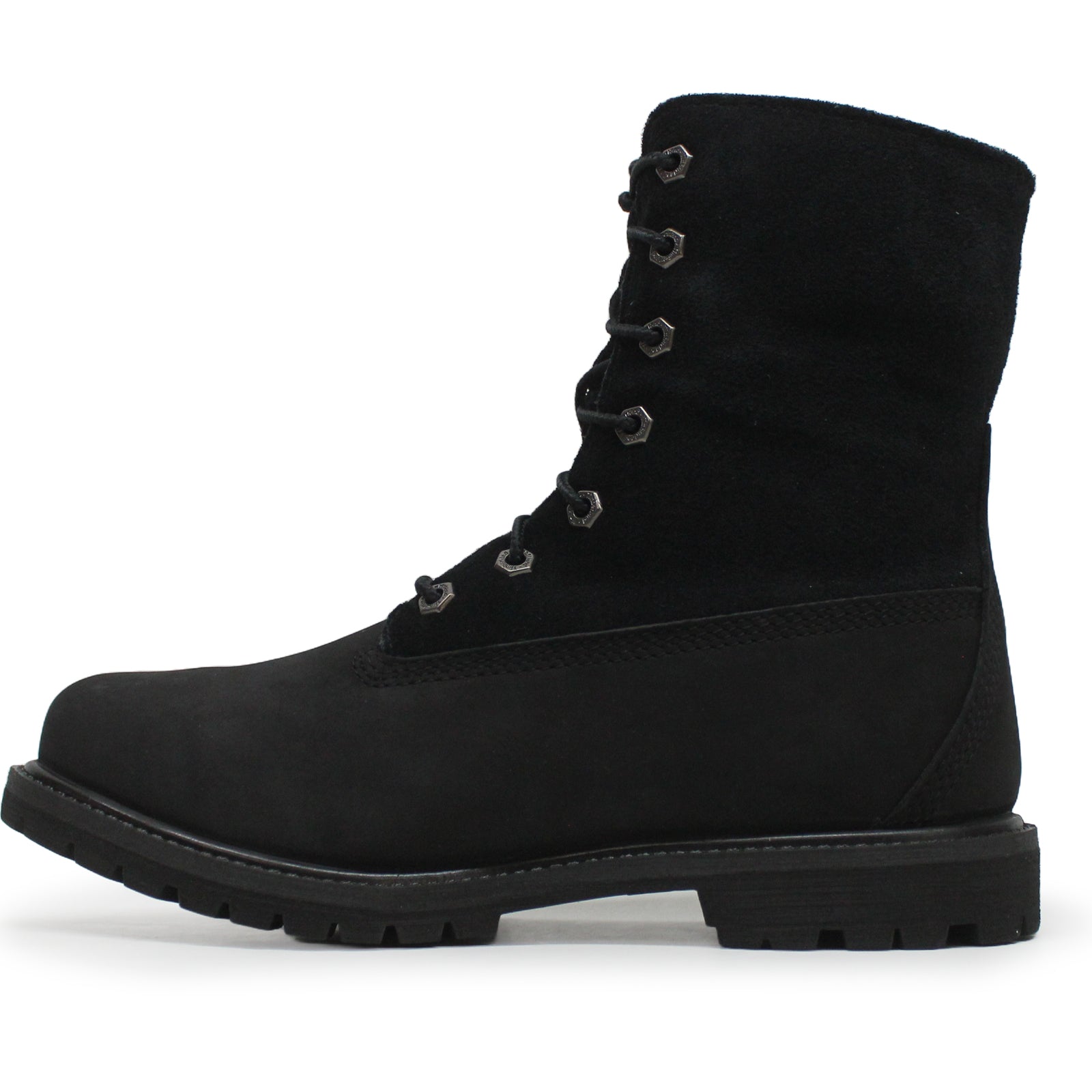 Timberland Authentic Mid Leather Textile Womens Boots#color_black