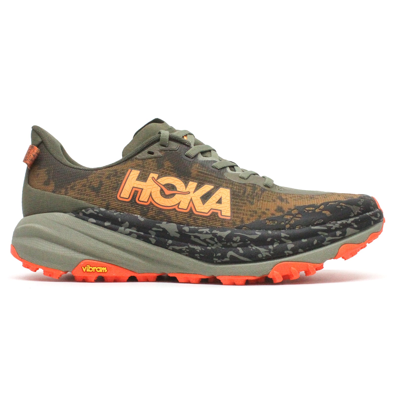 Hoka Speedgoat 6 Textile Mens Trainers#color_antique olive squash