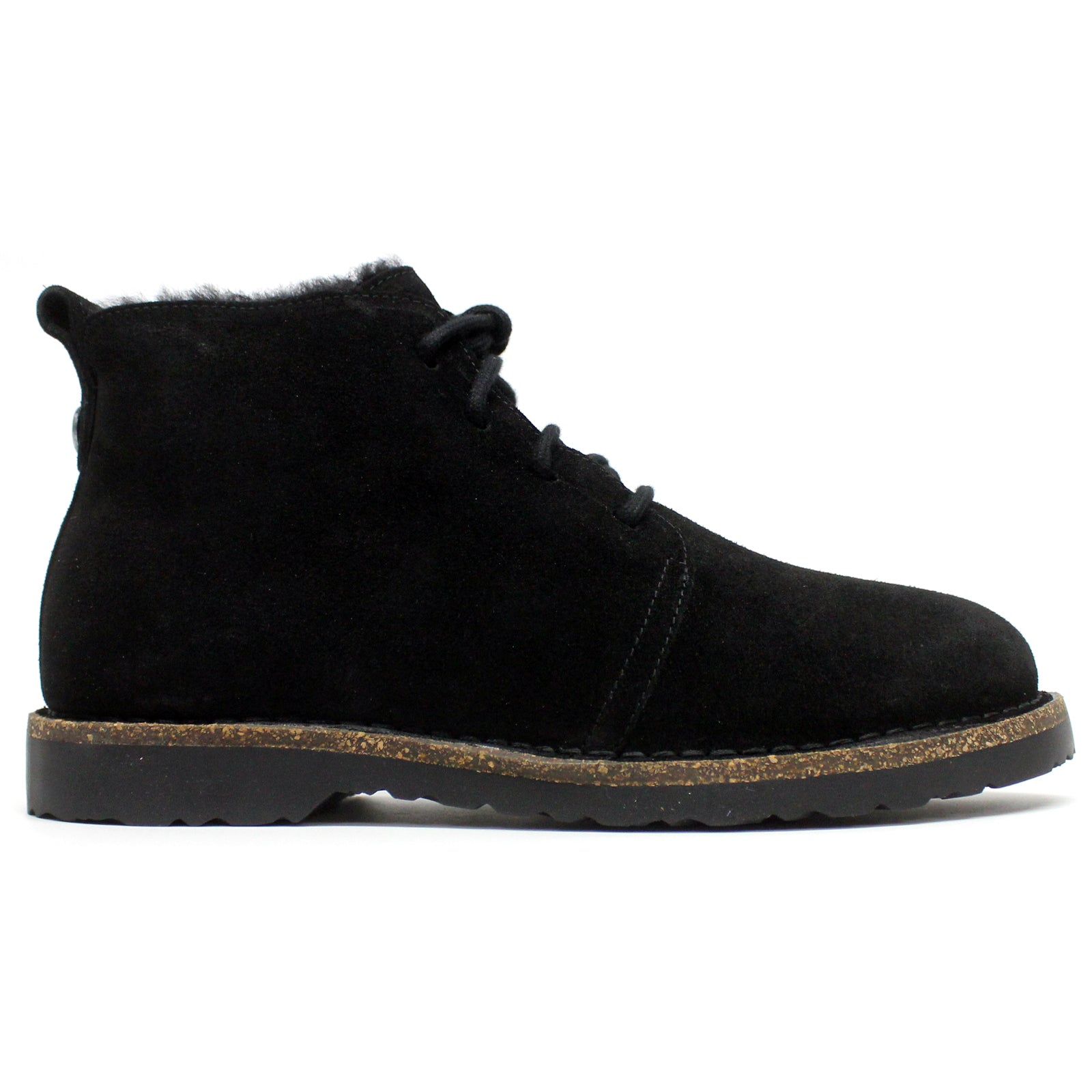 Birkenstock Uppsala Mid Shearling Suede Leather Unisex Boots#color_black