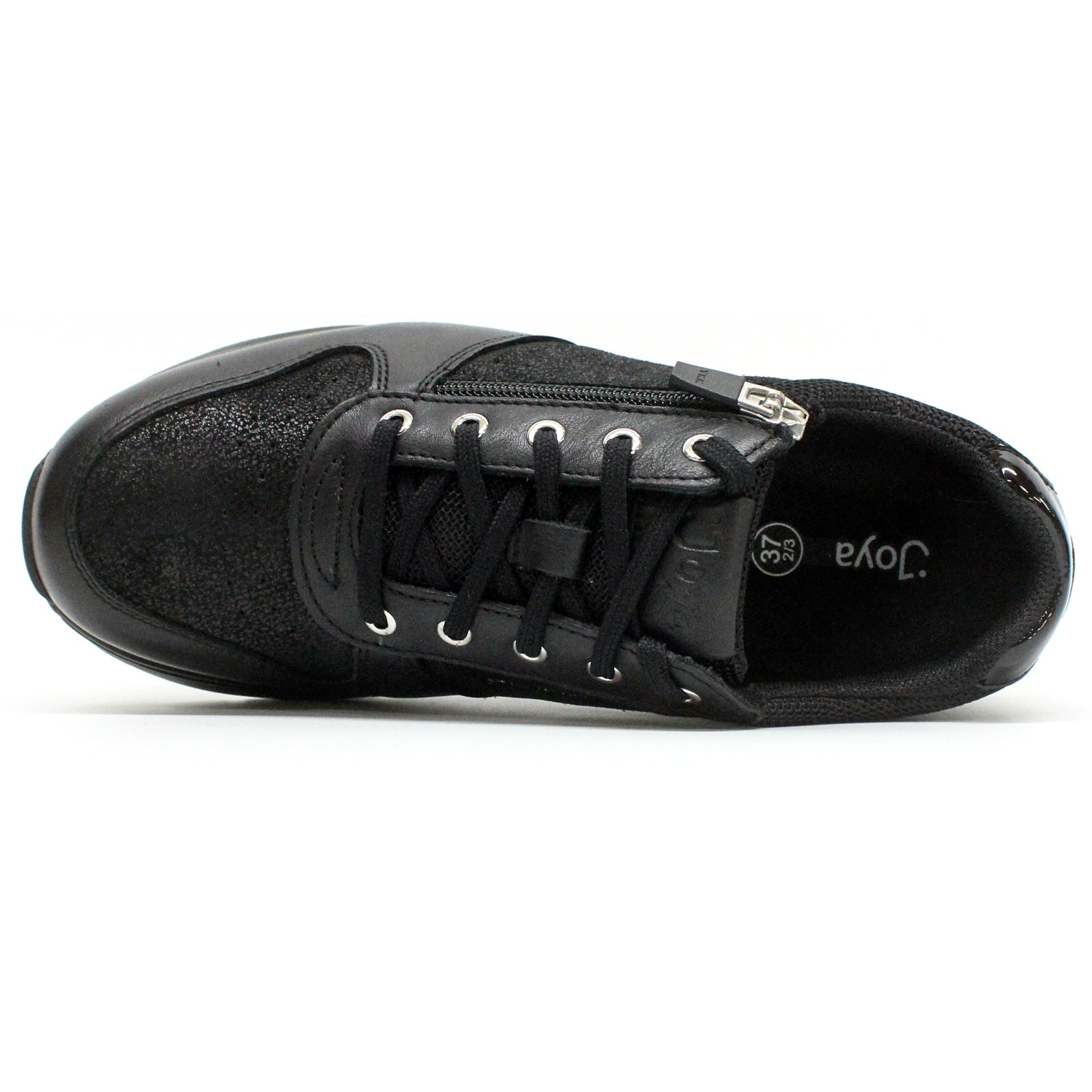 Joya Dynamo Zip Velour Leather Womens Trainers#color_black ii