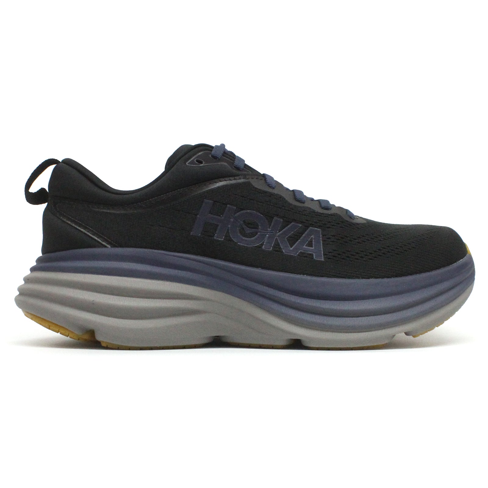 Hoka Bondi 8 Textile Synthetic Mens Trainers#color_black iron ore