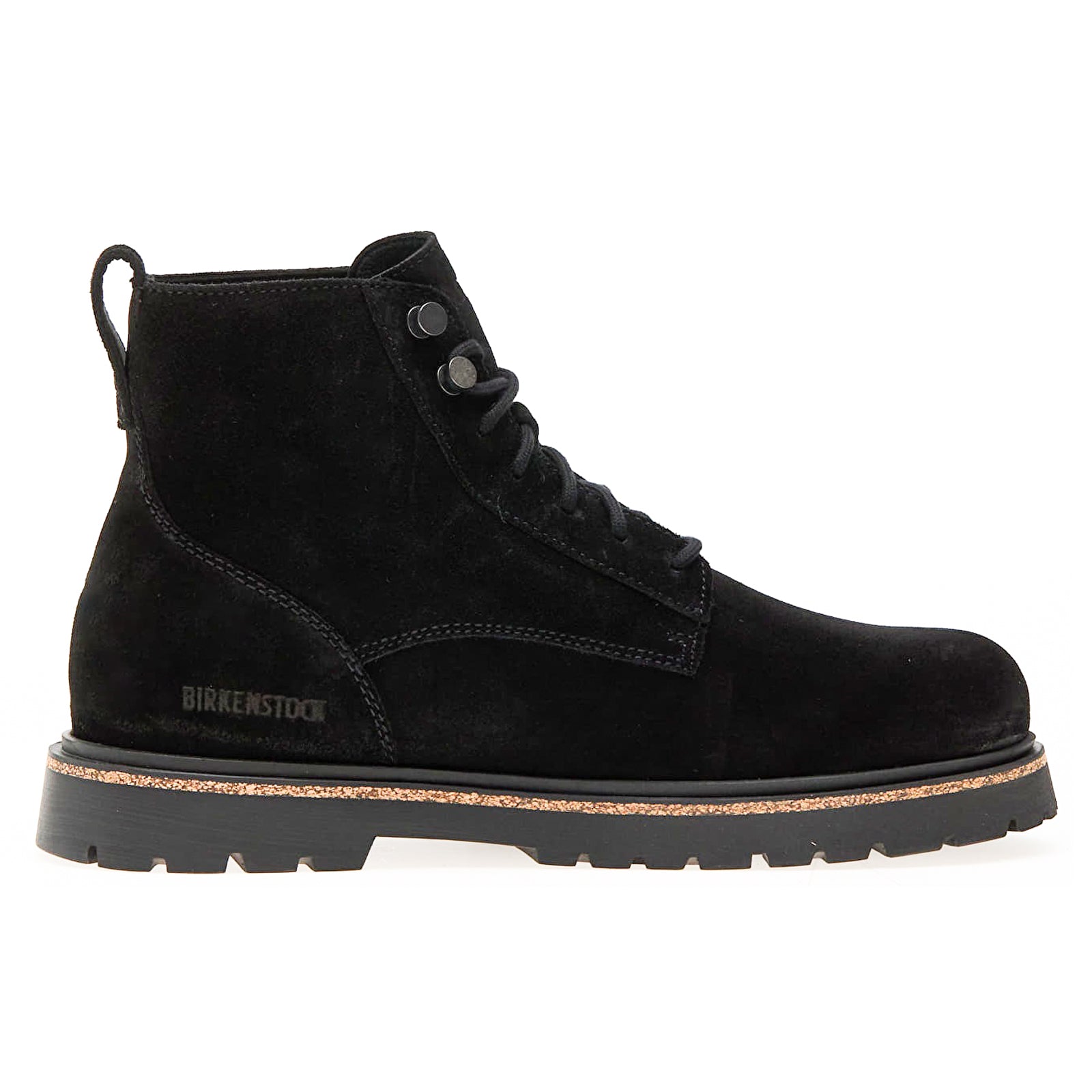 Birkenstock Highwood Lace Mid Suede Leather Mens Boots#color_black