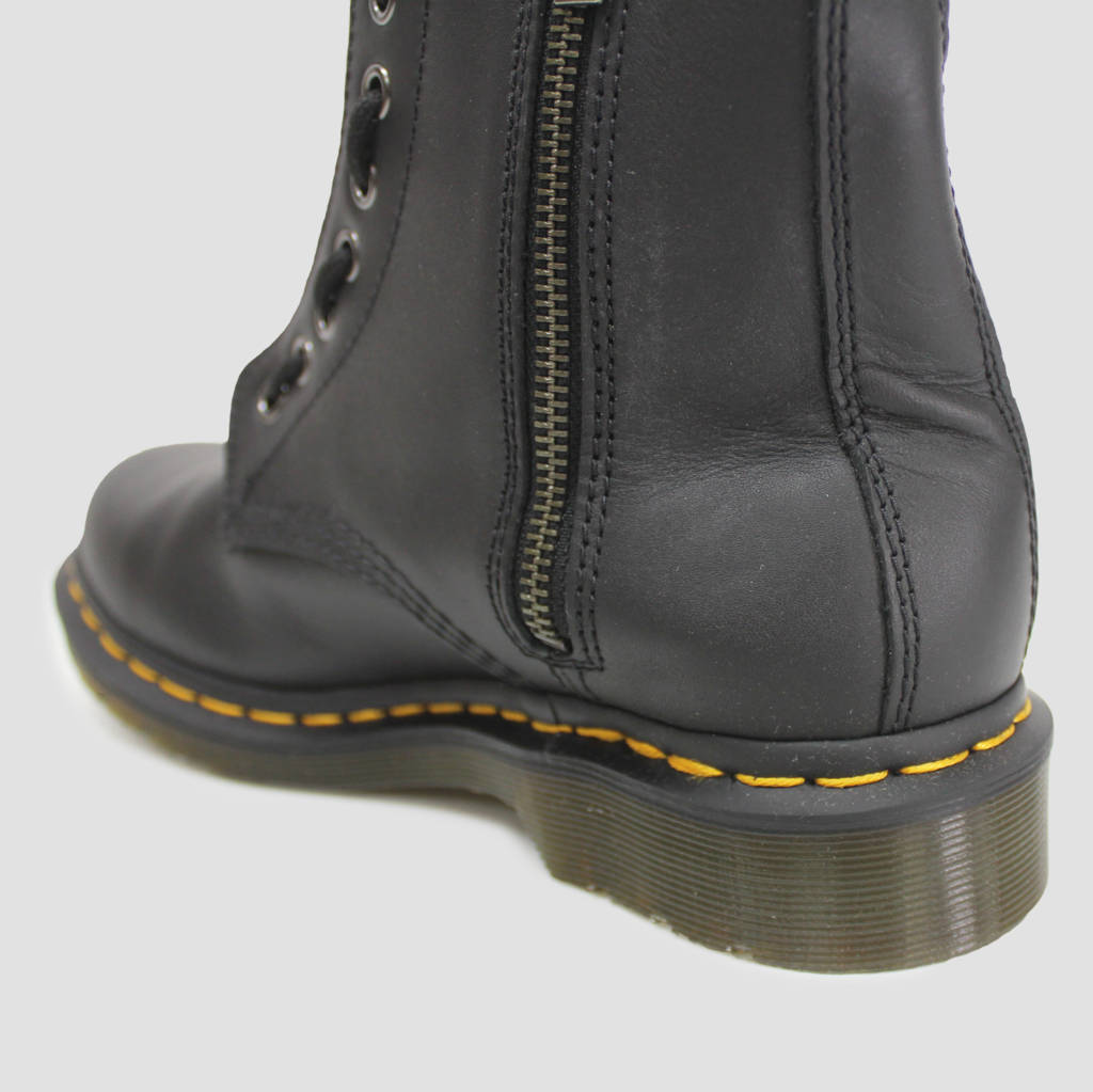 Dr. Martens Womens Boots 1460 Pascal Front Zip Combat Ankle Nappa Leather - UK 6