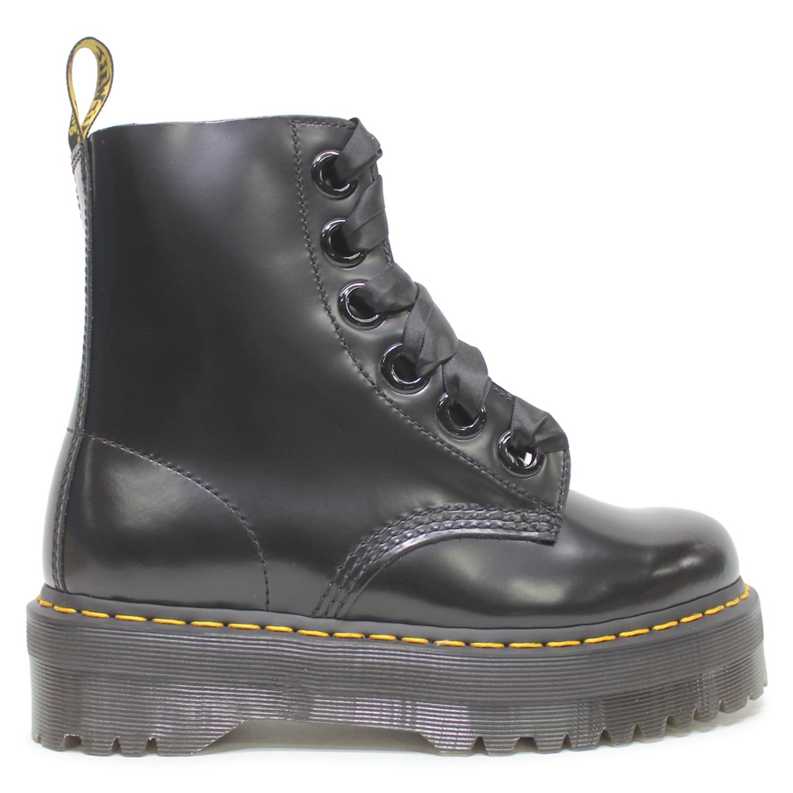 Dr. Martens Molly 24861001 Buttero Leather Womens Boots - Black - 6#color_black