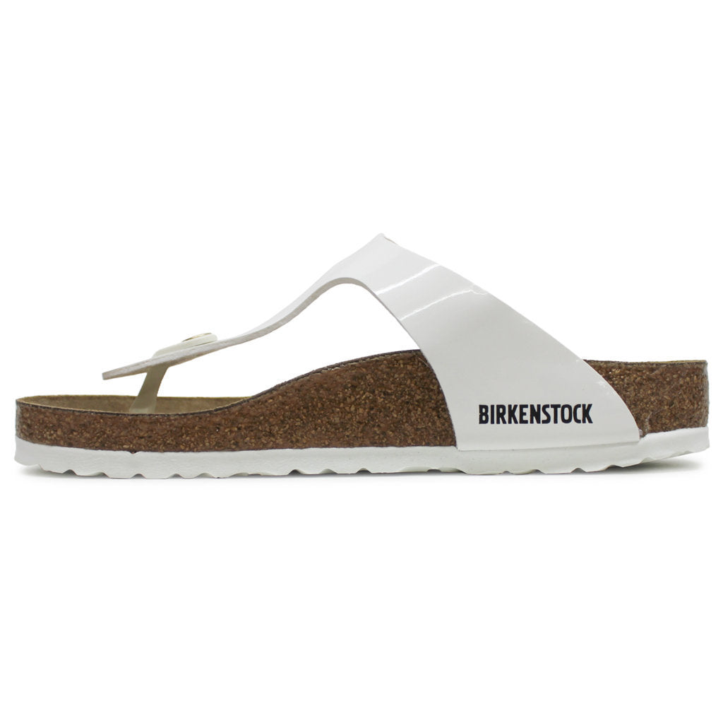 Birkenstock Gizeh Birko-Flor Patent Unisex Sandals#color_white