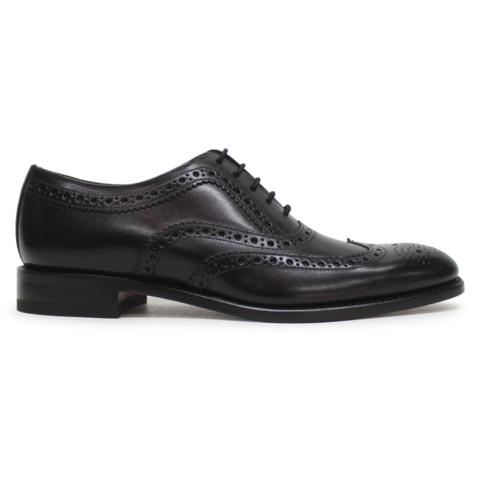 Loake Fearnley Polished Leather Men's Brogue Shoes#color_black