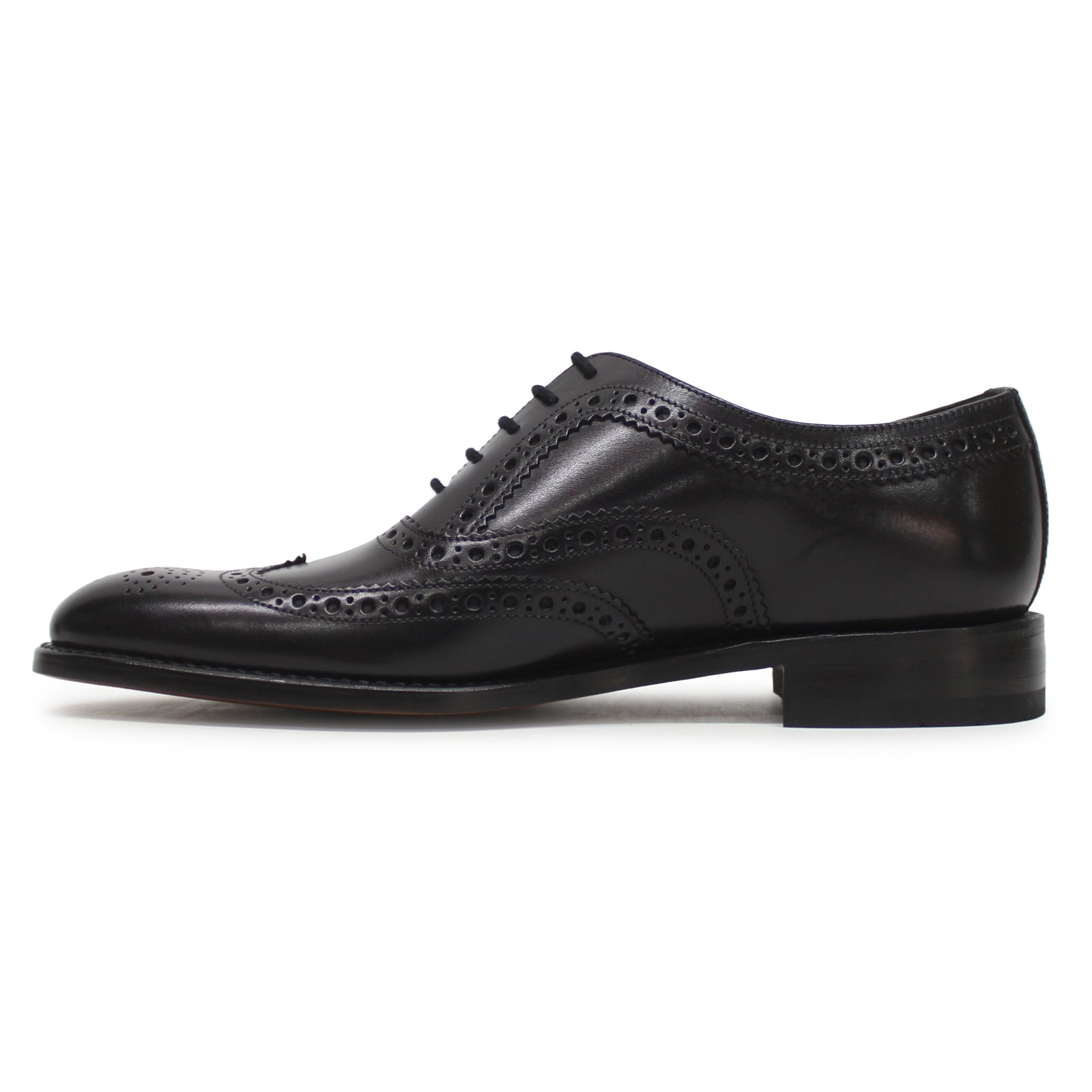 Loake Fearnley Polished Leather Men's Brogue Shoes#color_black