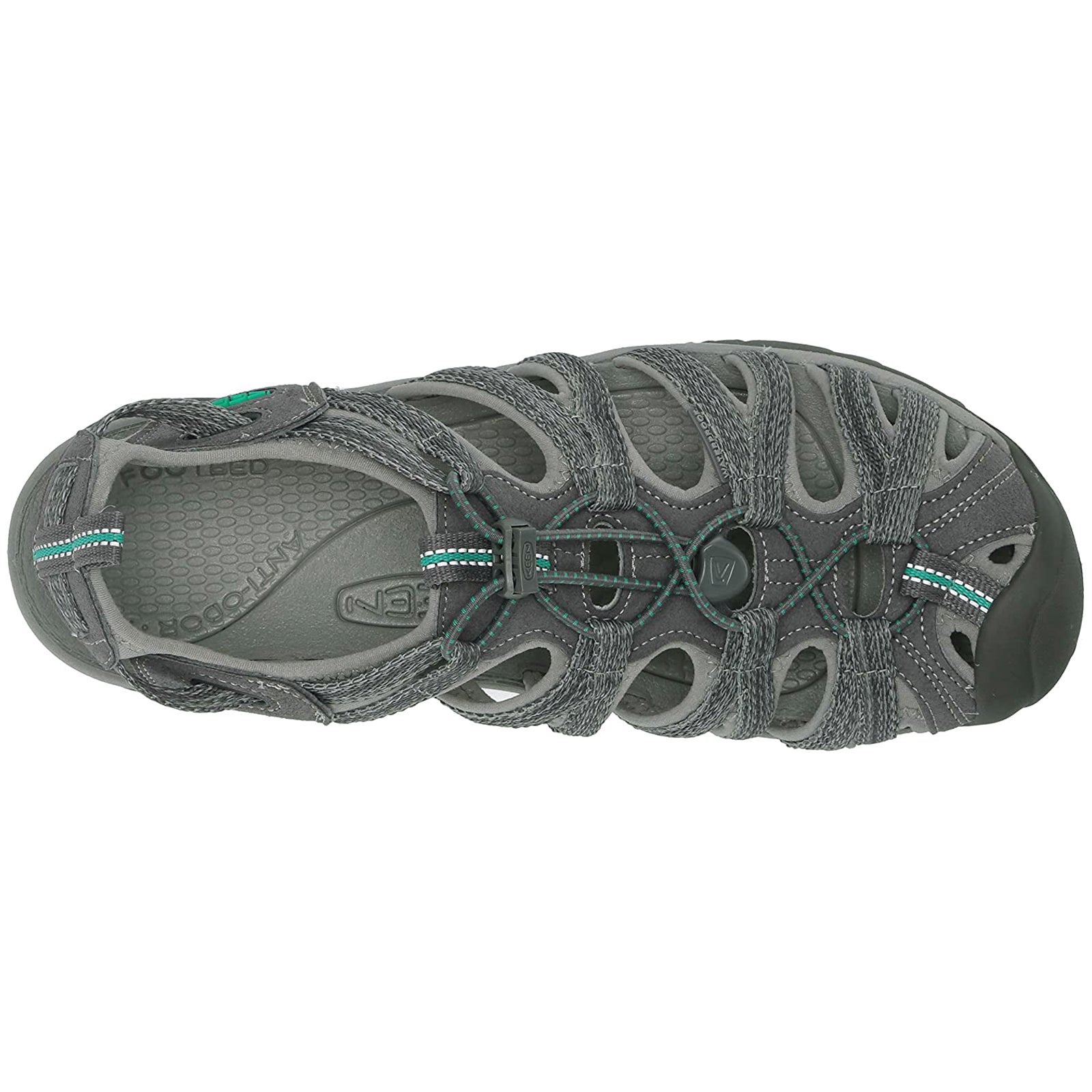 Keen Whisper 1022814 Textile Womens Sandals - Medium Grey Peacock Green - 40#color_medium grey peacock green