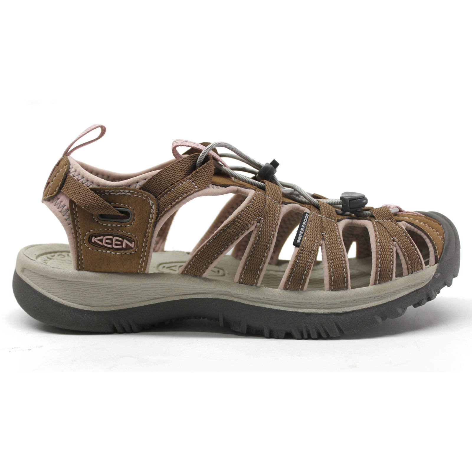 Keen Whisper 1027361 Textile Womens Sandals - Toasted Coconut Peach Whip - 39.5#color_toasted coconut peach whip