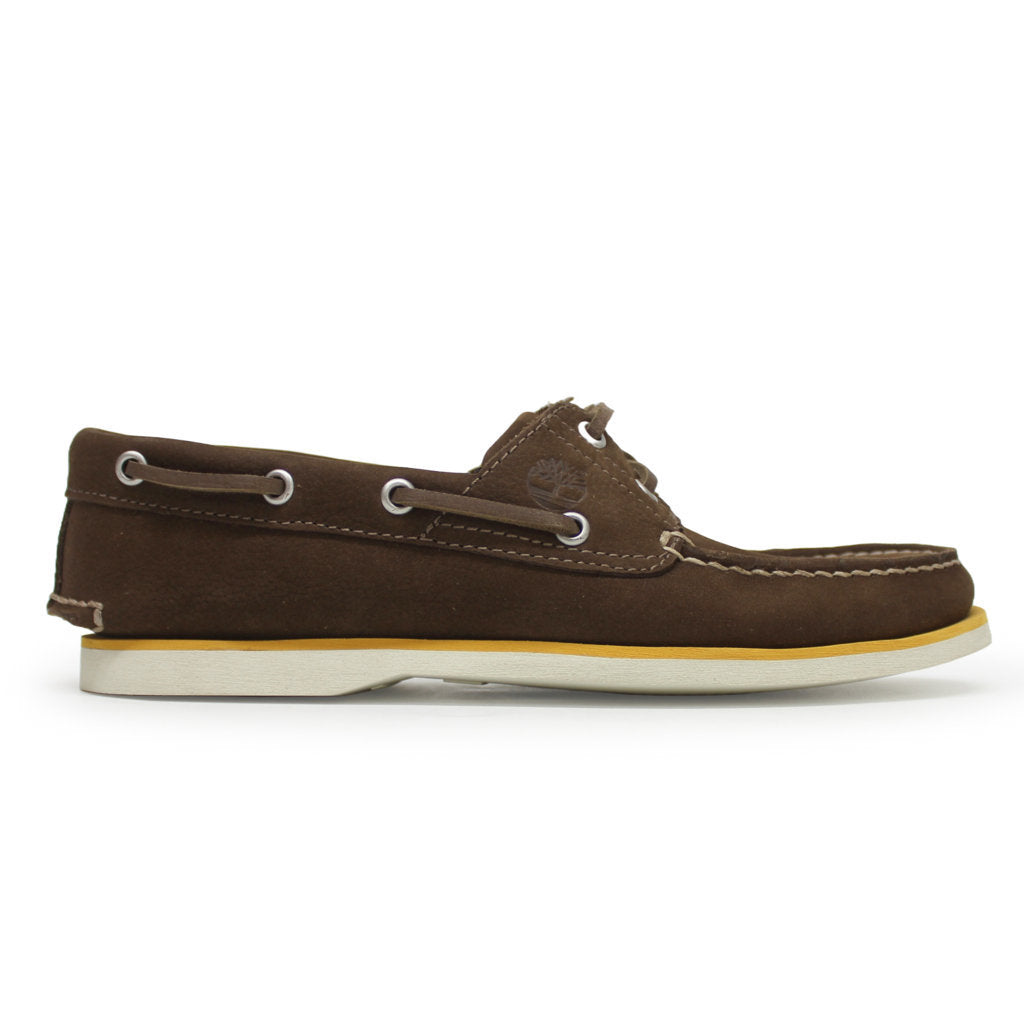 Timberland Mens Shoes Classic Boat 2 Eye Casual Lace-Up Deck Leather - UK 8