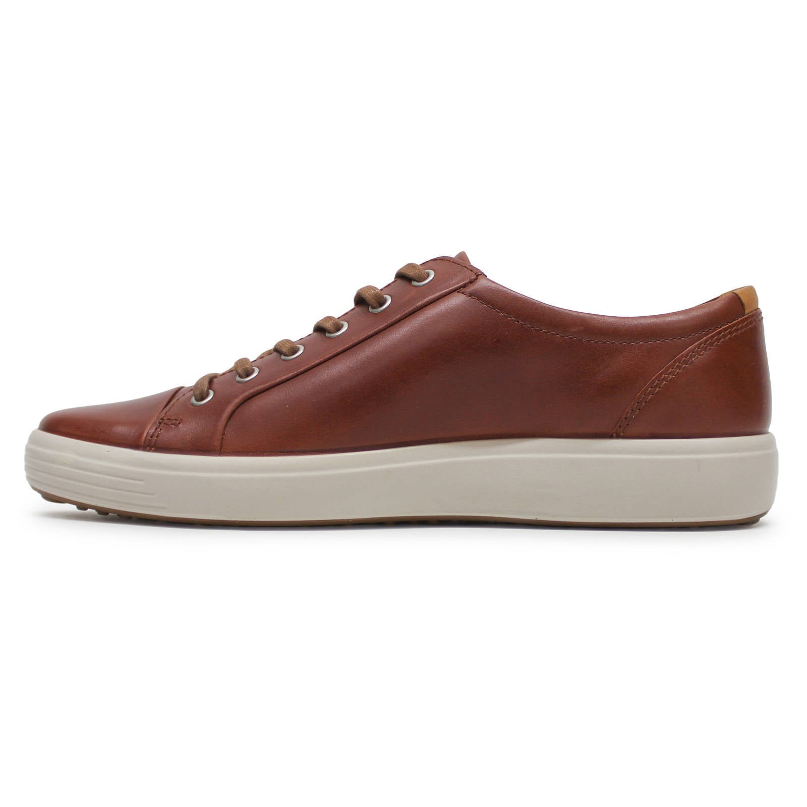 Ecco Soft 7 430004 Leather Mens Trainers#color_Cognac