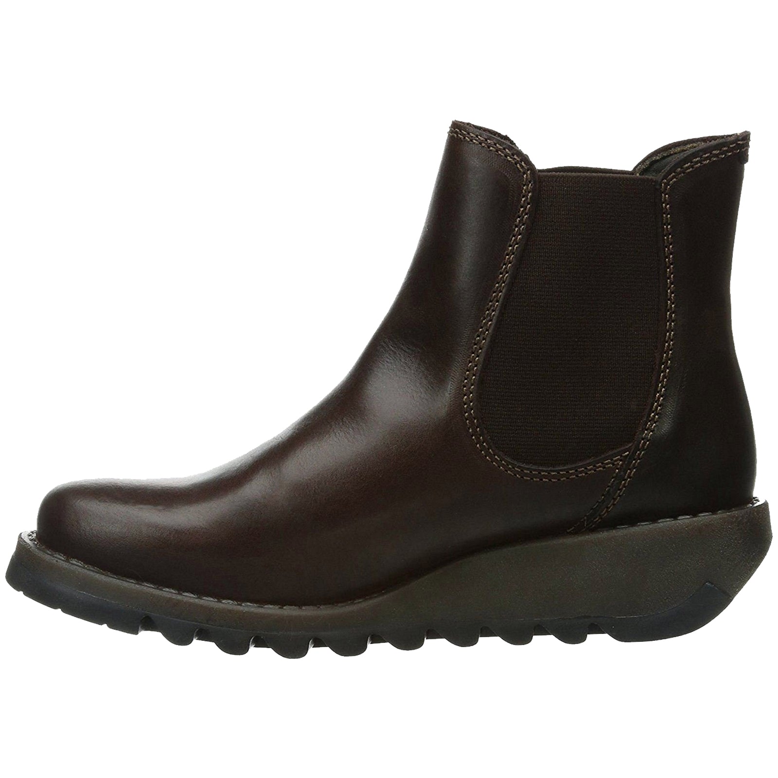 Fly London SALV P143195001 Rug Leather Womens Boots - Dark Brown - 40#color_dark brown