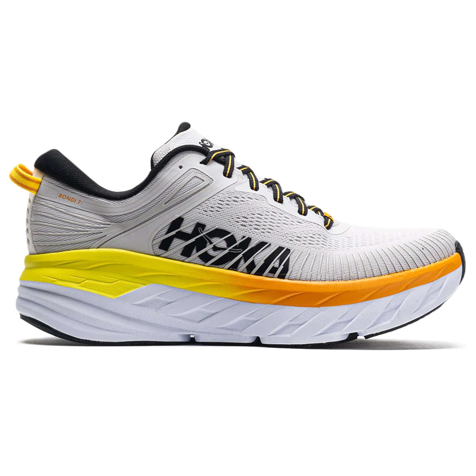 Hoka Mens Trainers Bondi 7 Lace-Up Low-Top Running Sneakers Mesh - UK 8.5