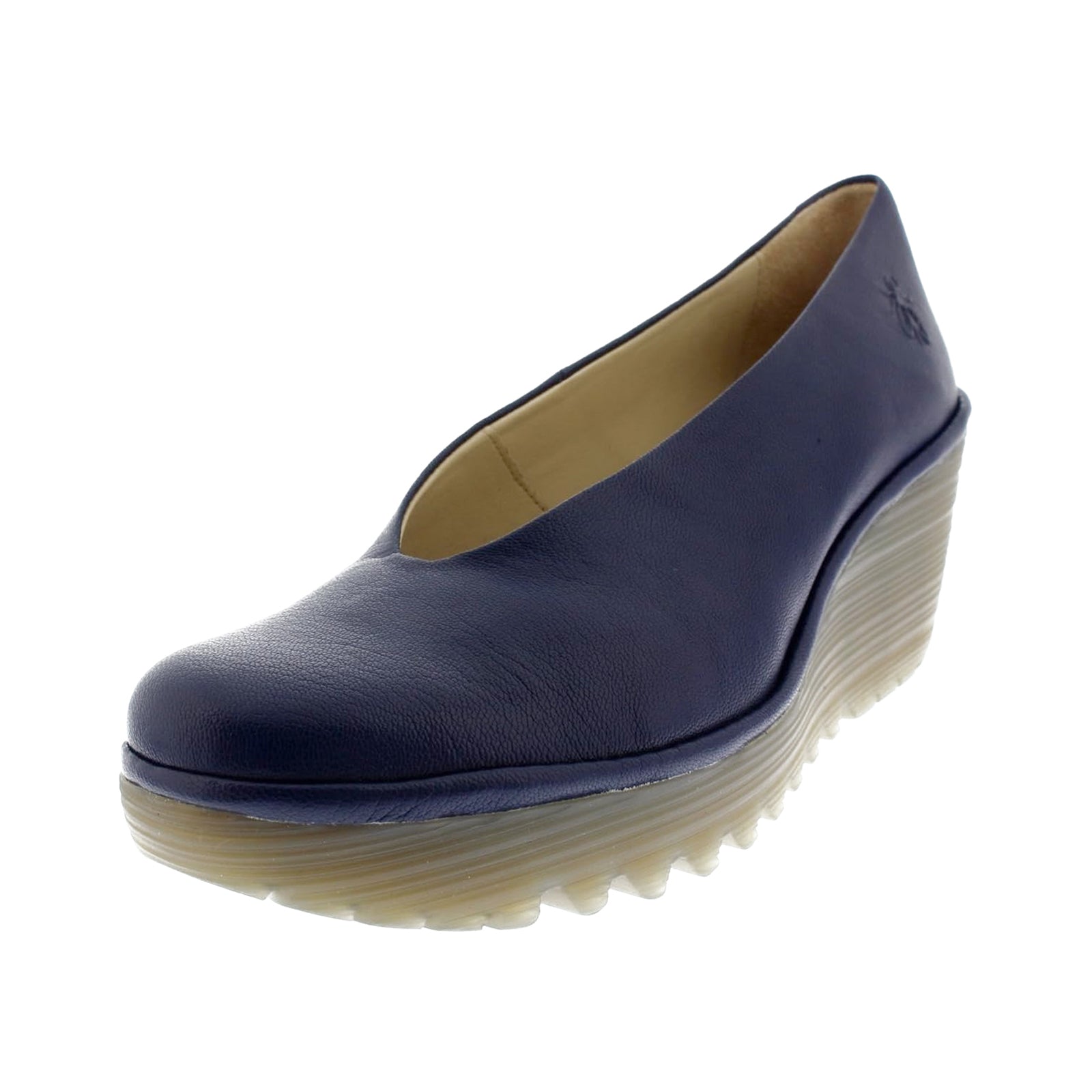 Fly London YAZ Mousse Leather Womens Shoes#color_blue