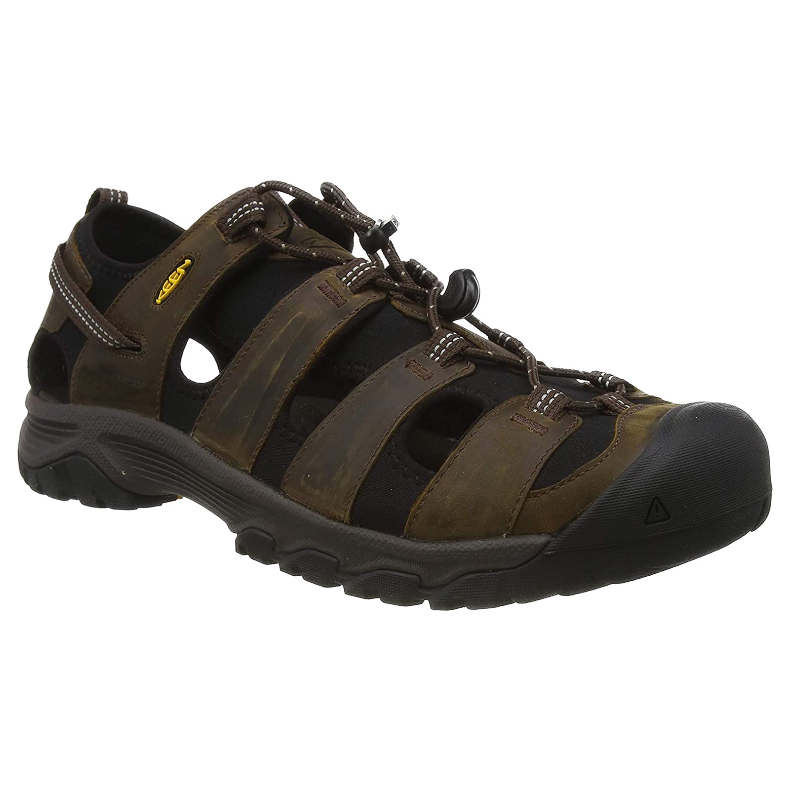 Keen Targhee III 1022427 Leather Textile Mens Sandals - Bison Mulch - 44#color_bison mulch