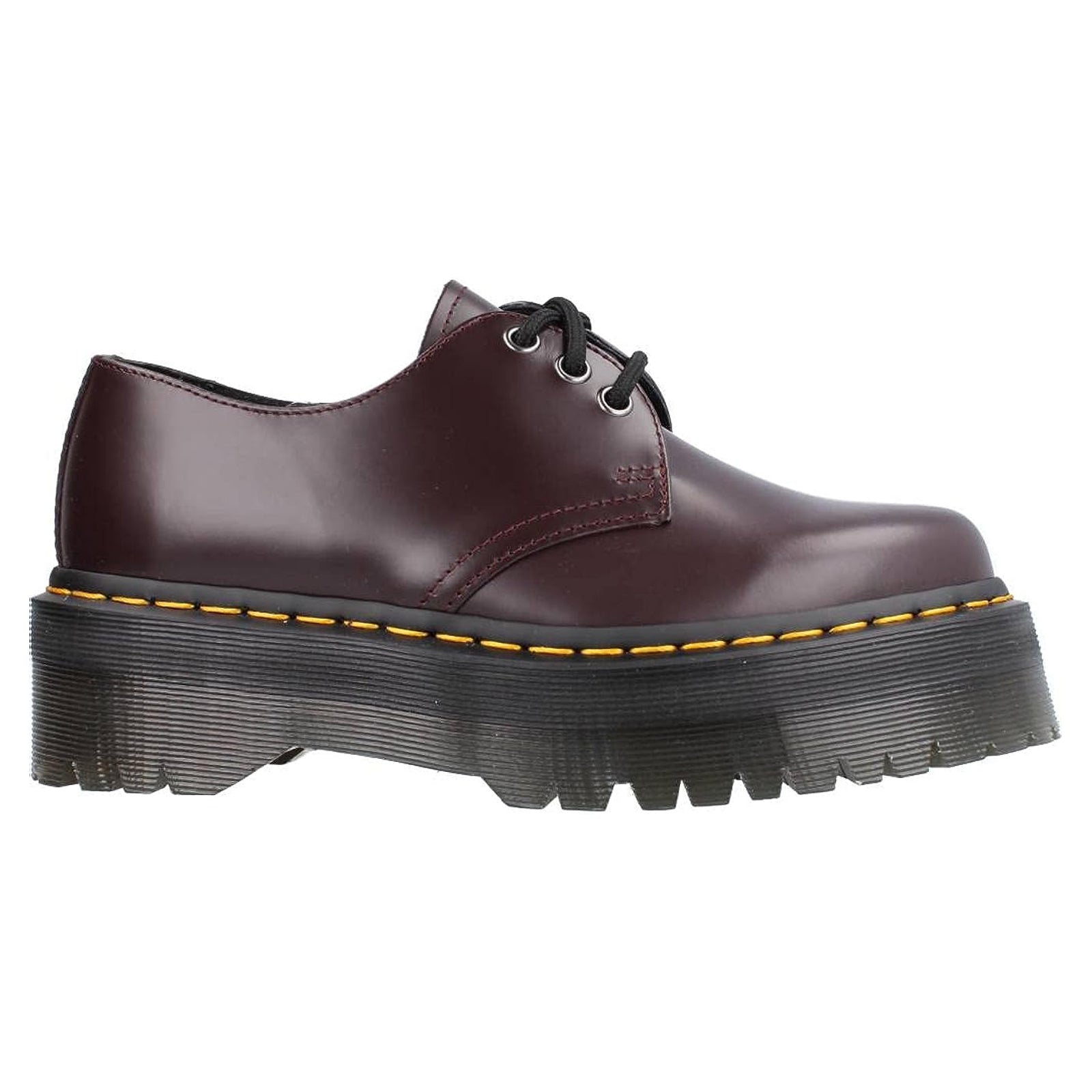 Dr. Martens 1461 Quad 27332626 Polished Smooth leather Unisex Shoes - Burgundy - 5#color_burgundy