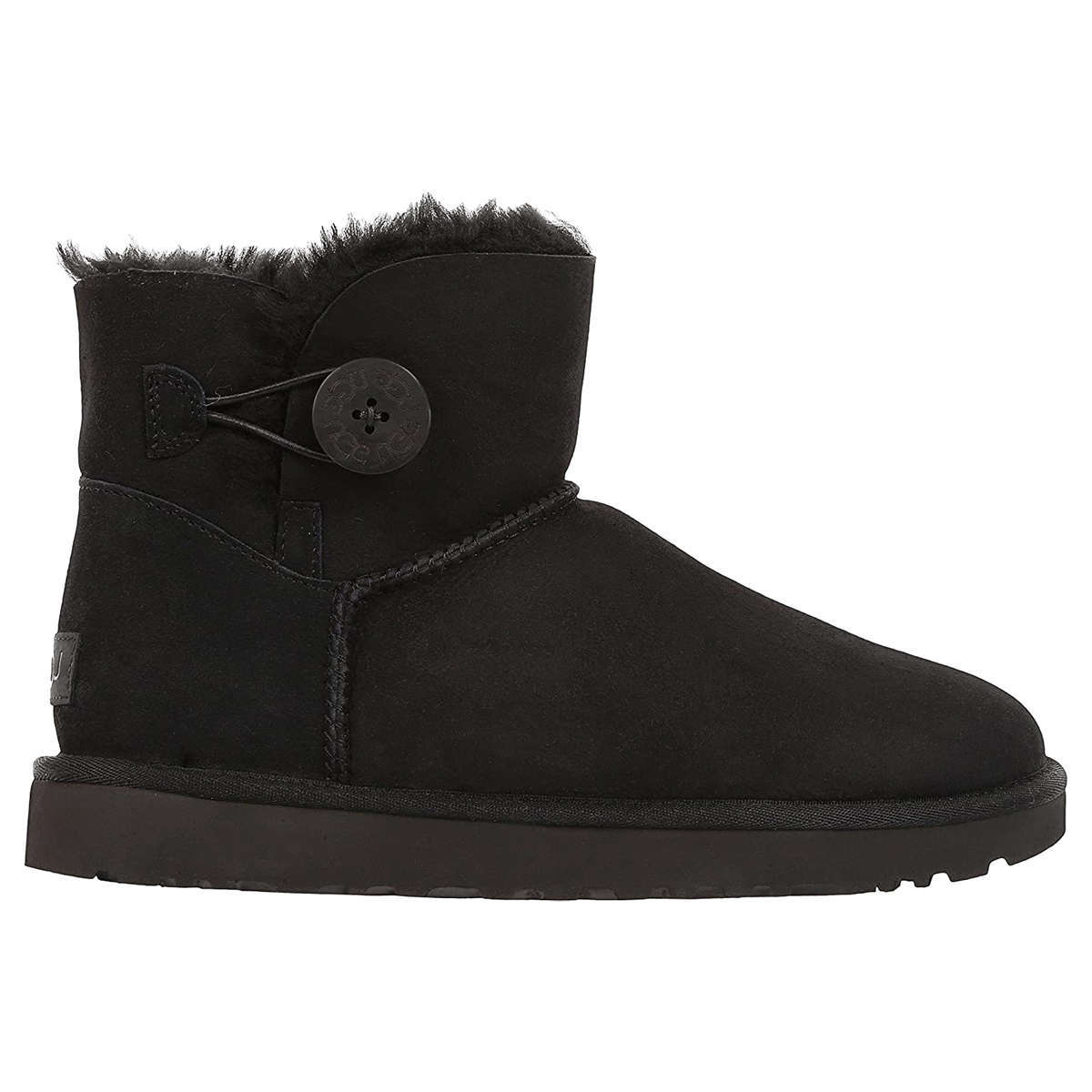 Ugg Australia Womens Boots Mini Bailey Button II Casual Pull-On Ankle Suede - UK 5