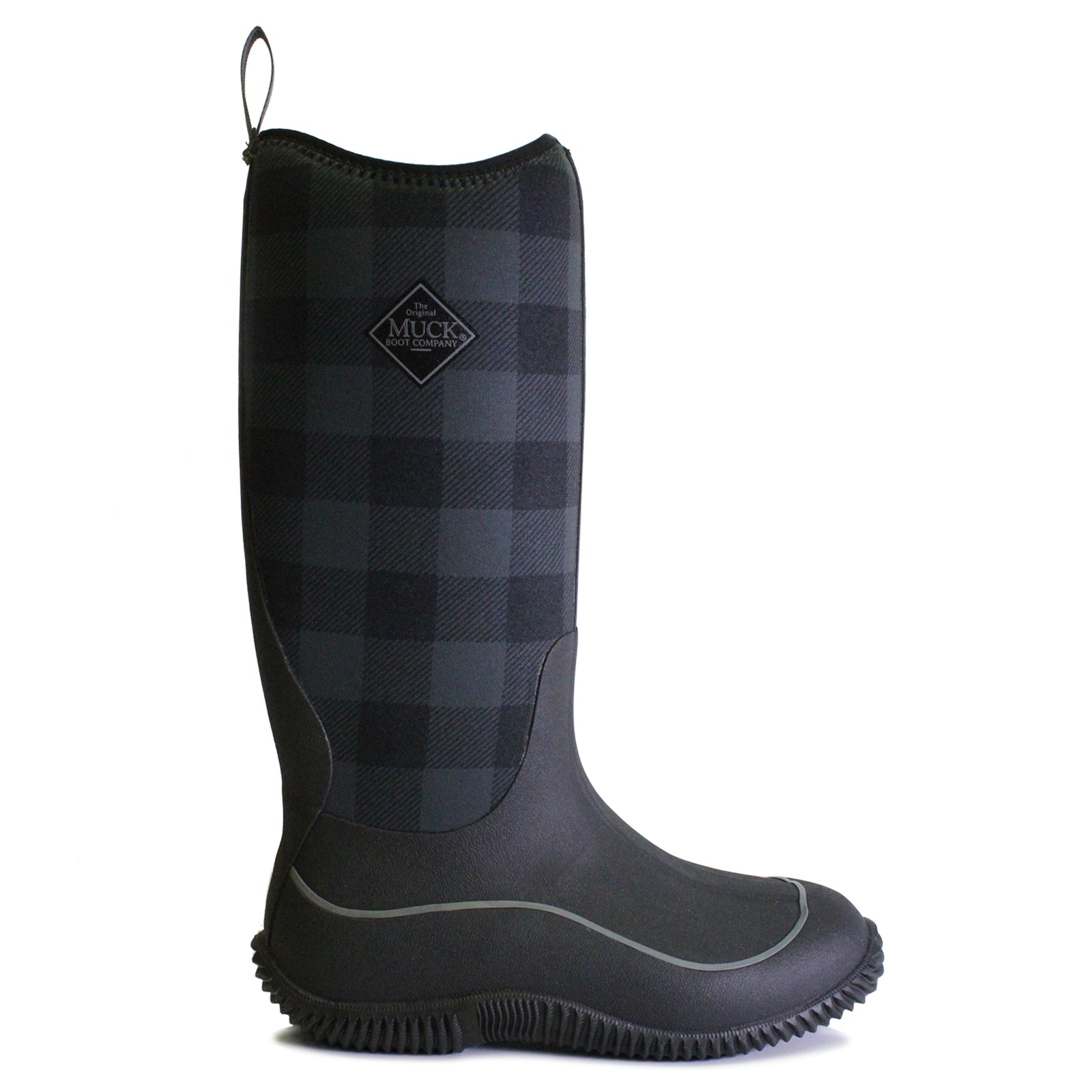 Muck Boot Hale Synthetic Rubber Womens Boots#color_black grey plaid