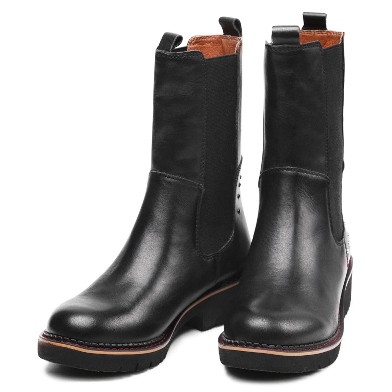 Pikolinos Vicar W0V-8520 W0V-8520 Leather Womens Boots - Black - 40#color_black